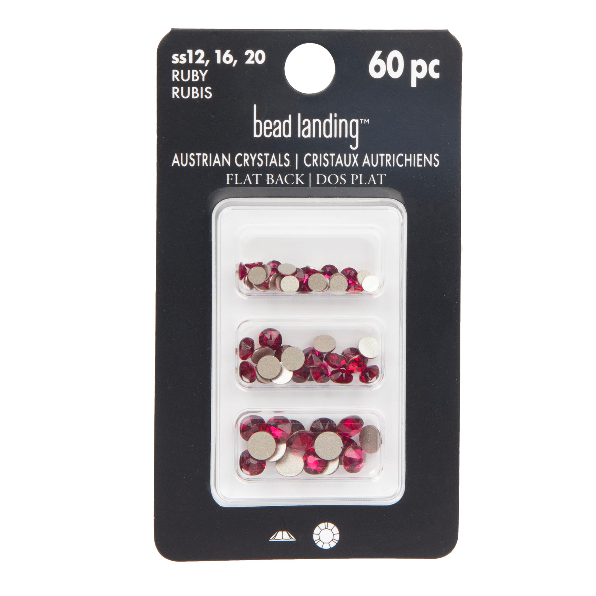 Round Flatback Austrian Crystals Mix by Bead Landing&#x2122;, 60ct.