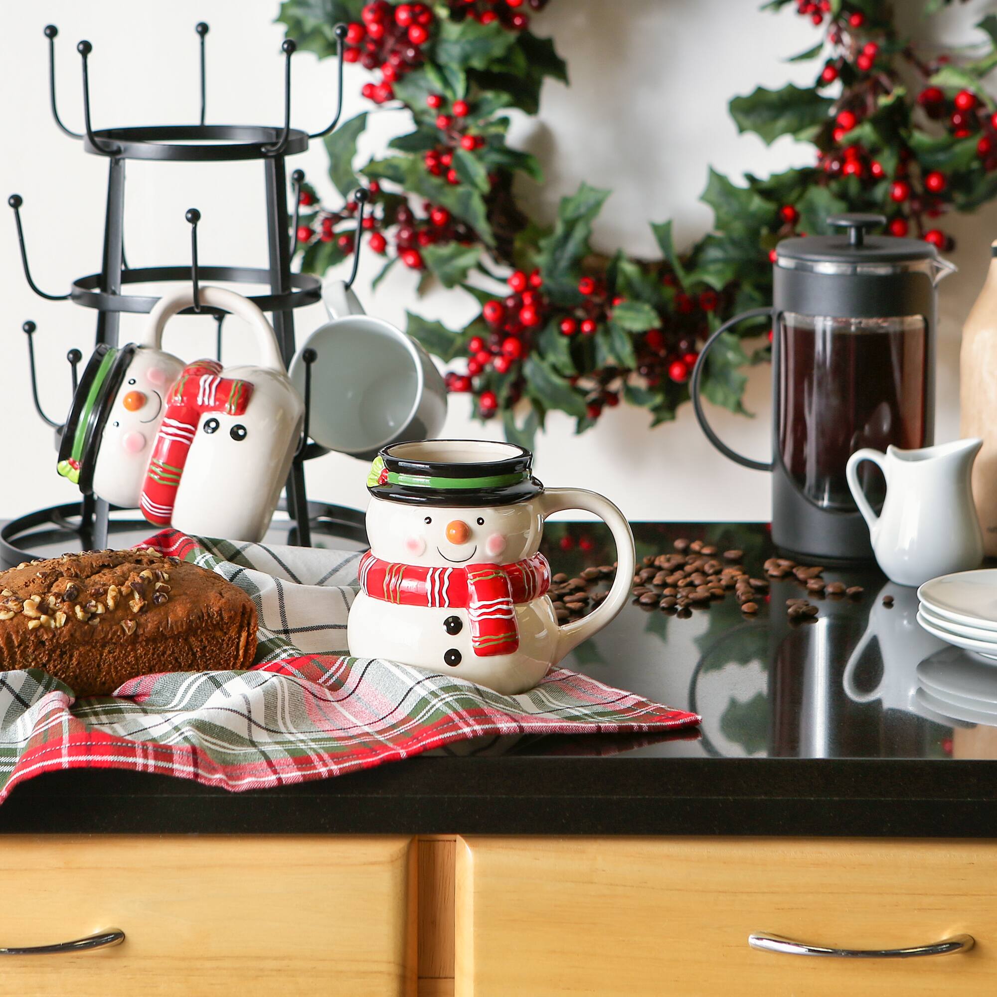 DII® 12oz. Cheerful Snowman Ceramic Mugs, 2ct.