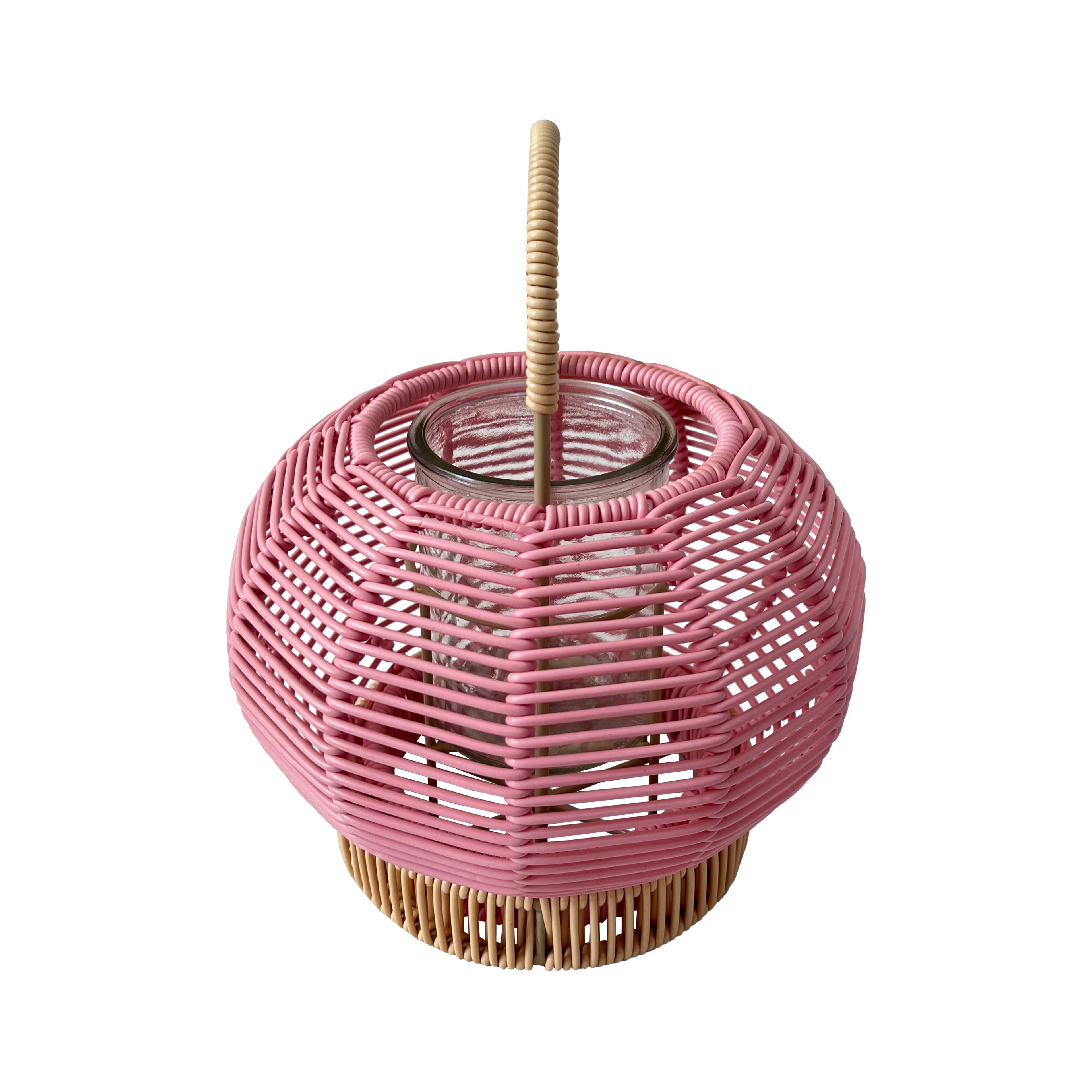 9&#x22; Faux Rattan &#x26; Glass Lantern Votive Holder by Ashland&#xAE;