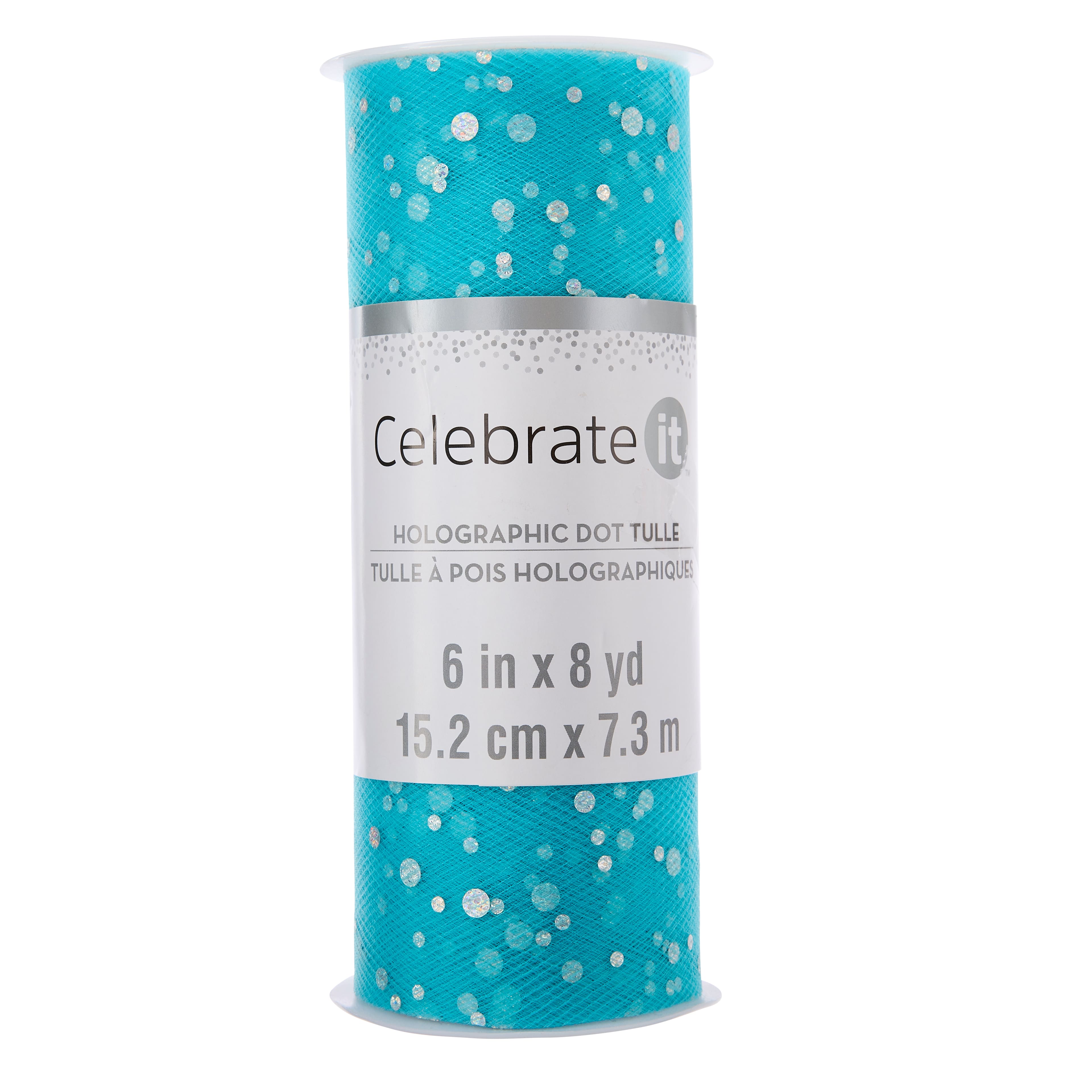 6&#x22; x 8yd. Holographic Dot Tulle by Celebrate It&#x2122;