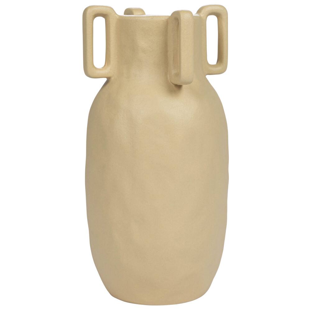 Hello Honey® 10" Cream Sand Finish Modern Stoneware Vase