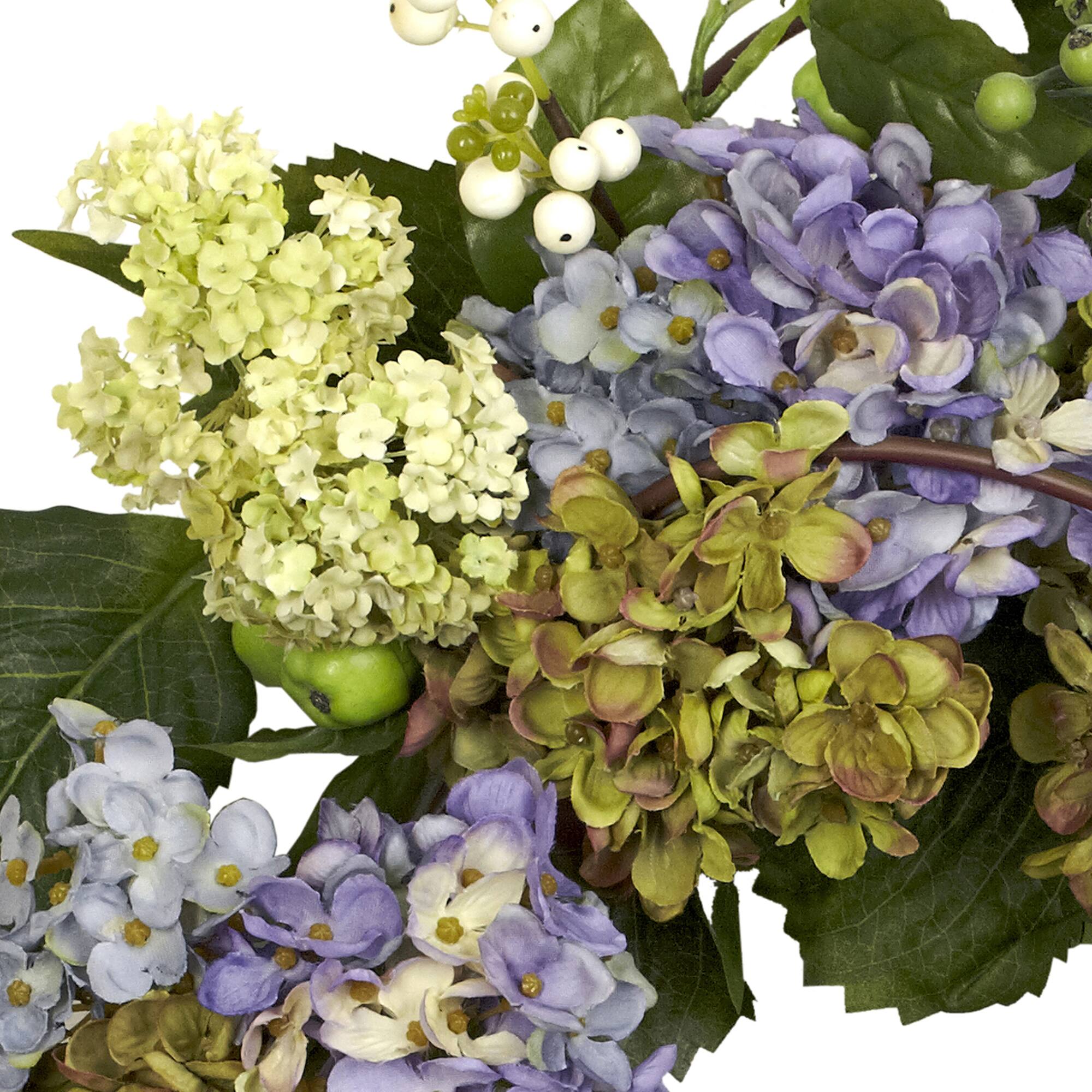 22&#x201D; Purple &#x26; Green Hydrangea Wreath