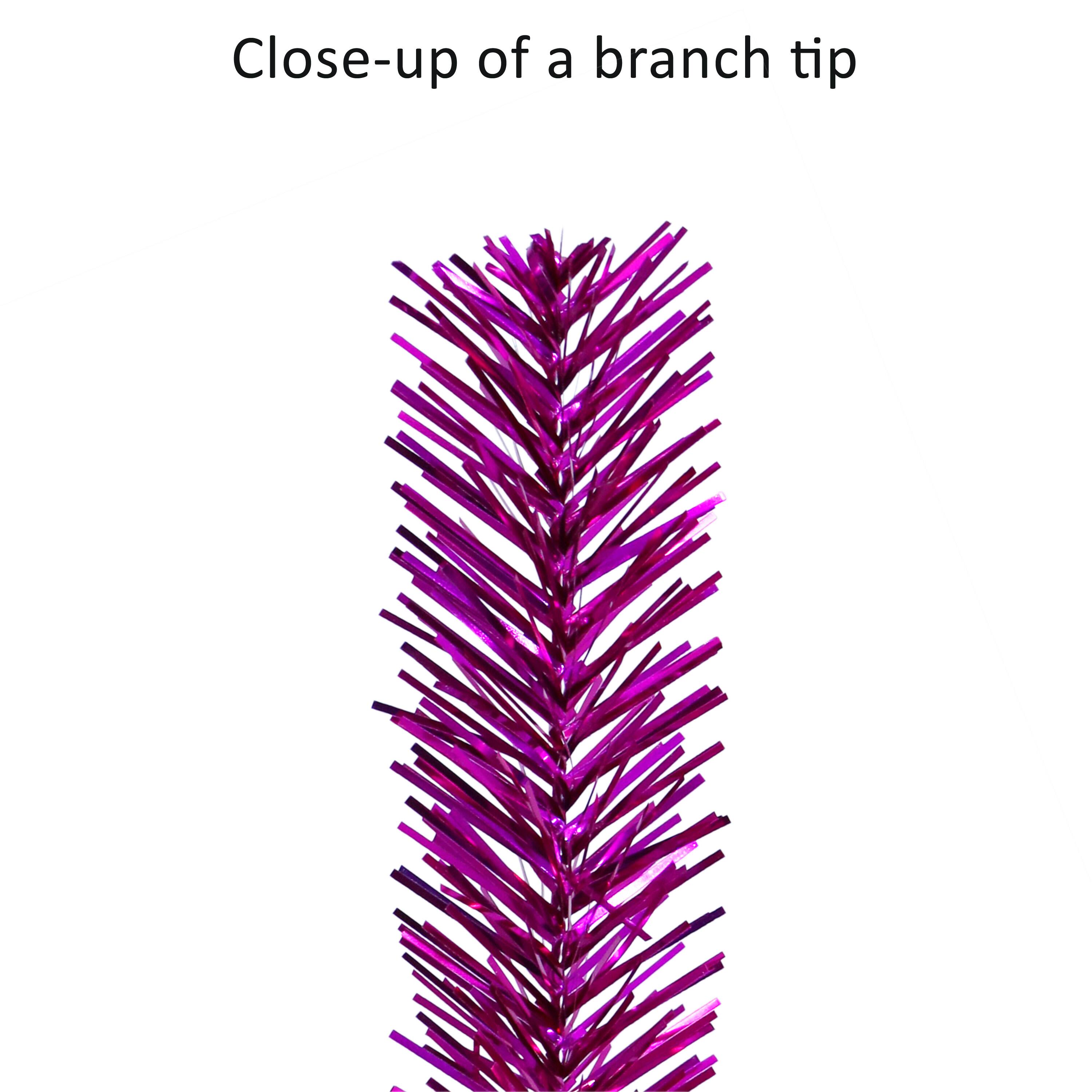 4.5ft. Pre-Lit Amaranth Tinsel Artificial Christmas Tree, Clear Lights