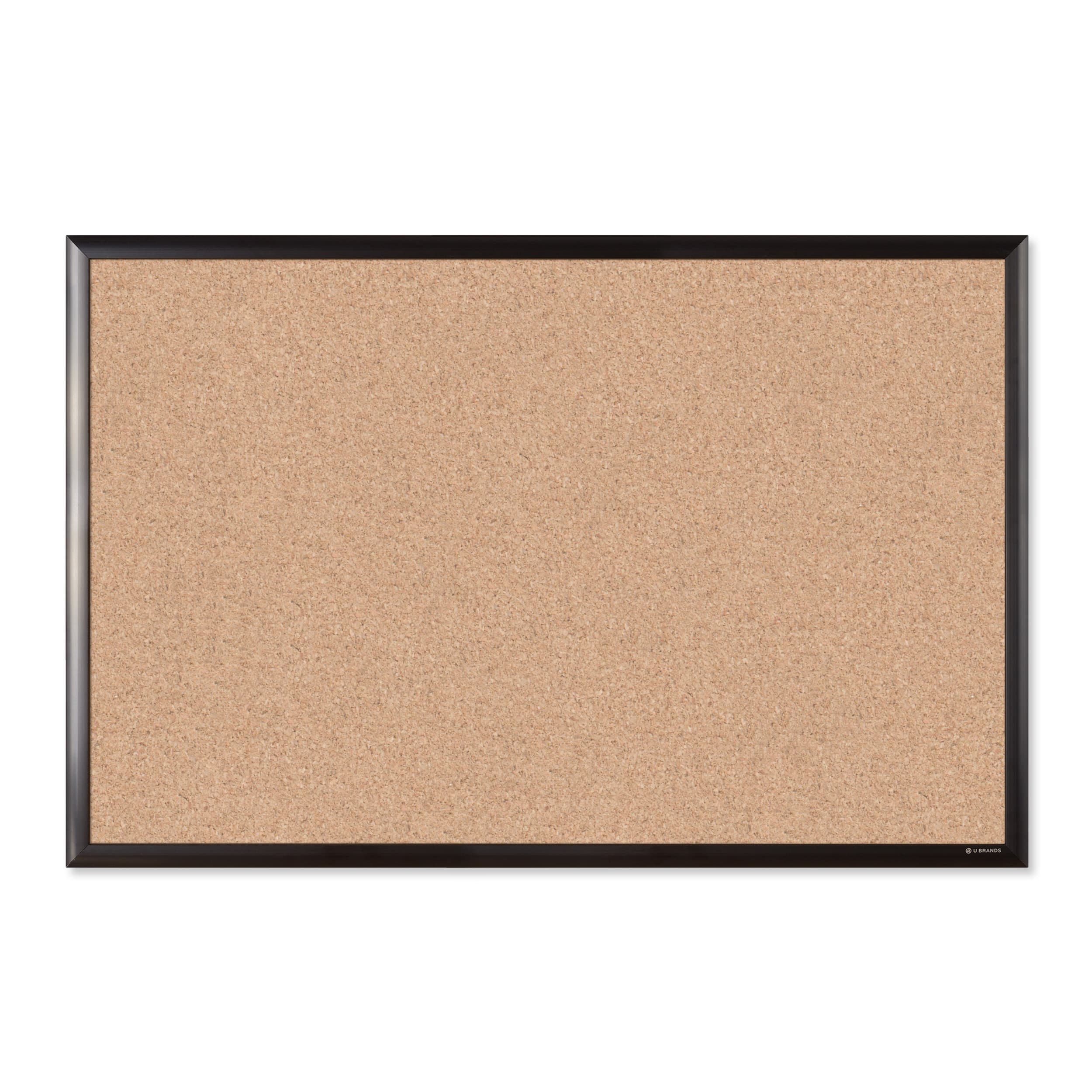 U Brands™ Black Aluminum 36'' x 24'' Framed Cork Bulletin Board