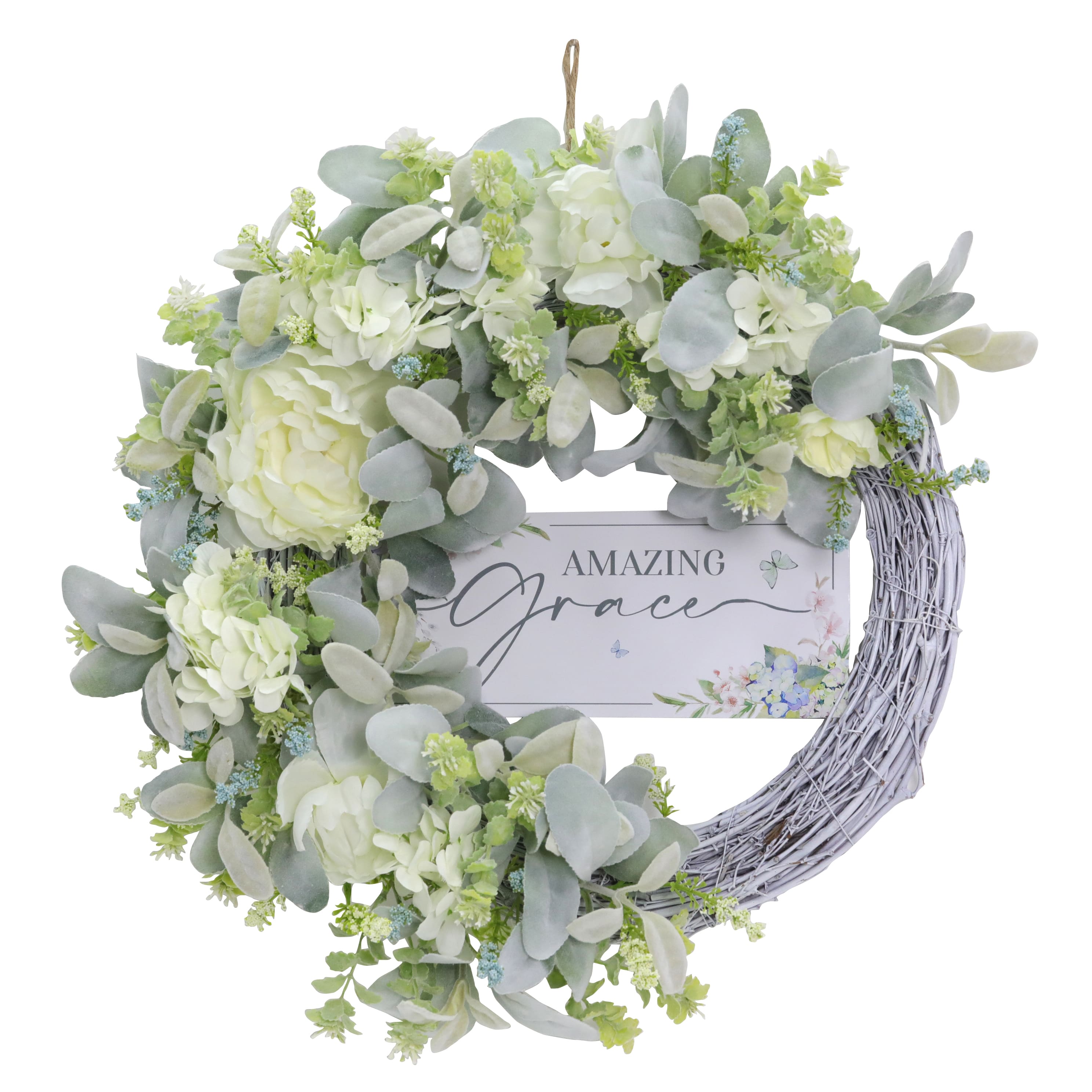 20&#x22; White Rose &#x26; Hydrangea Amazing Grace Wreath by Ashland&#xAE;