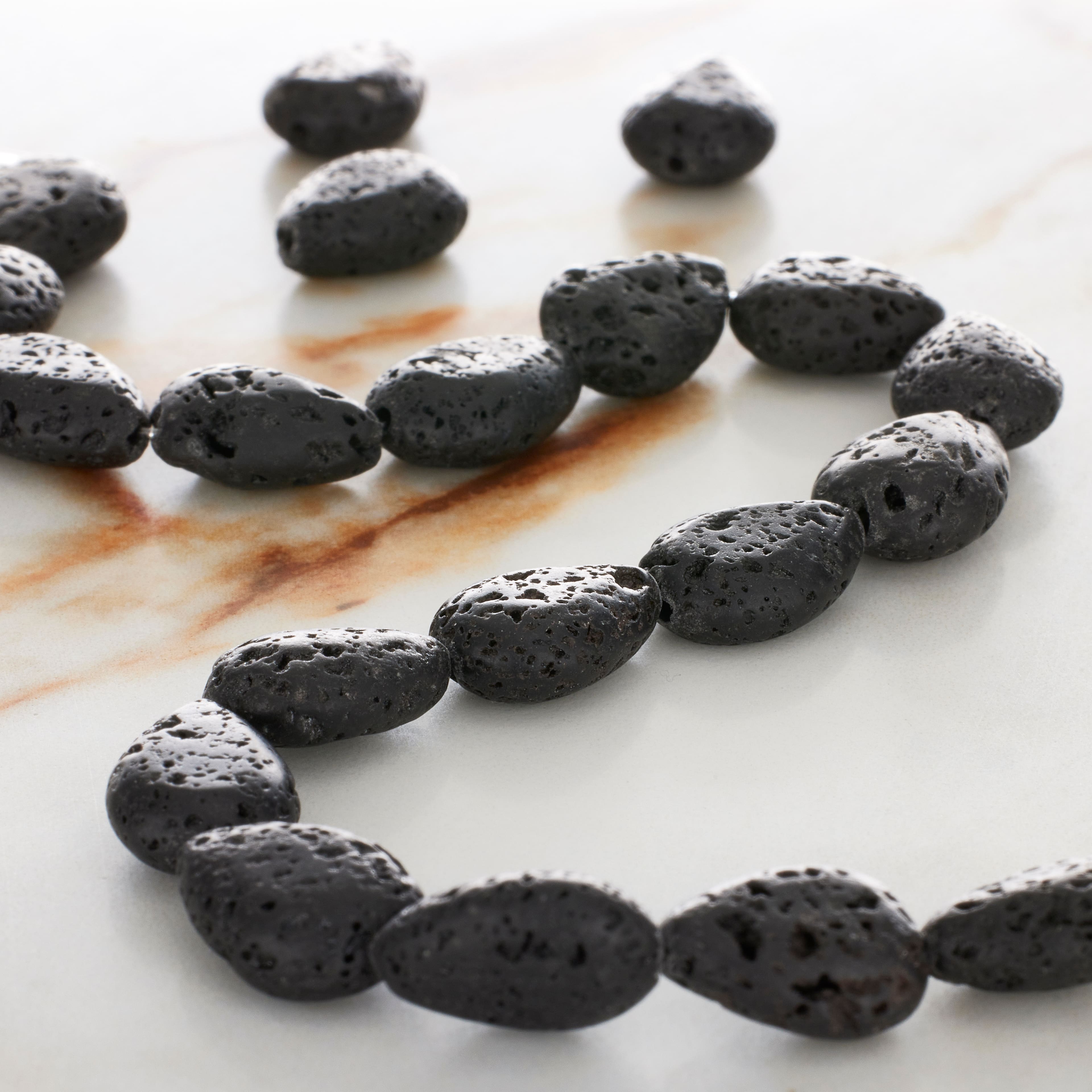 Black Lava Teardrop Beads, 13mm by Bead Landing&#x2122;