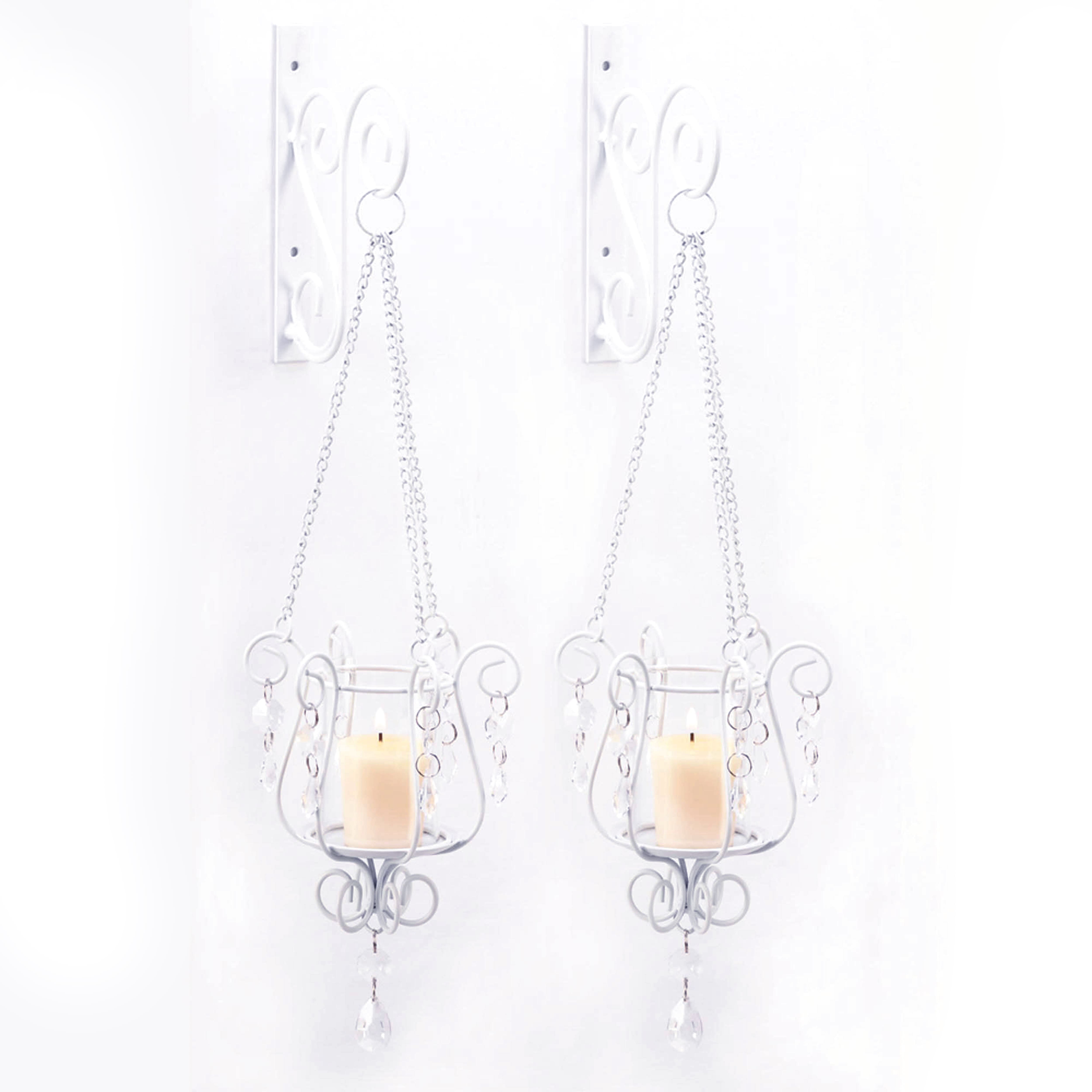 19.5" Bedazzling Pendant Candle Wall Sconce, 2ct.
