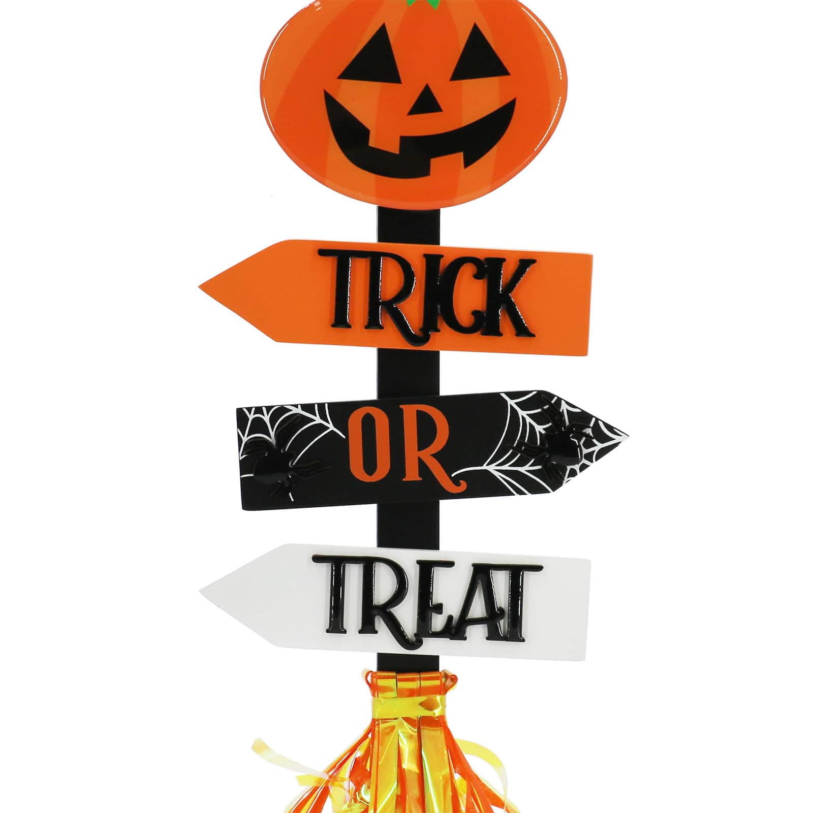 13&#x22; Jack-o&#x27;-Lantern Trick-or-Treat Tabletop Road Sign by Ashland&#xAE;