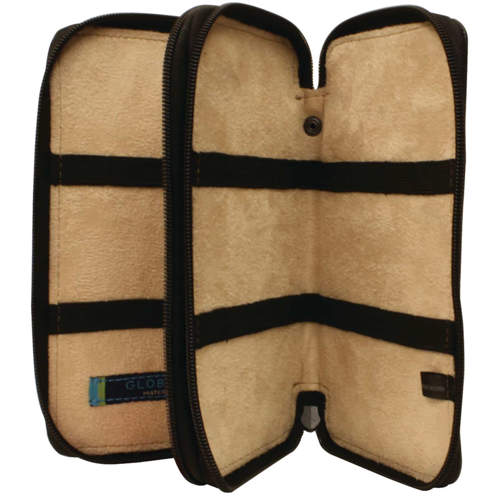 Global Art Black Genuine Leather Pencil Case