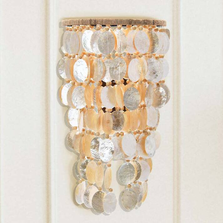 Hello Honey&#xAE; 18&#x22; Capiz and Wood Bead Wall Sconce