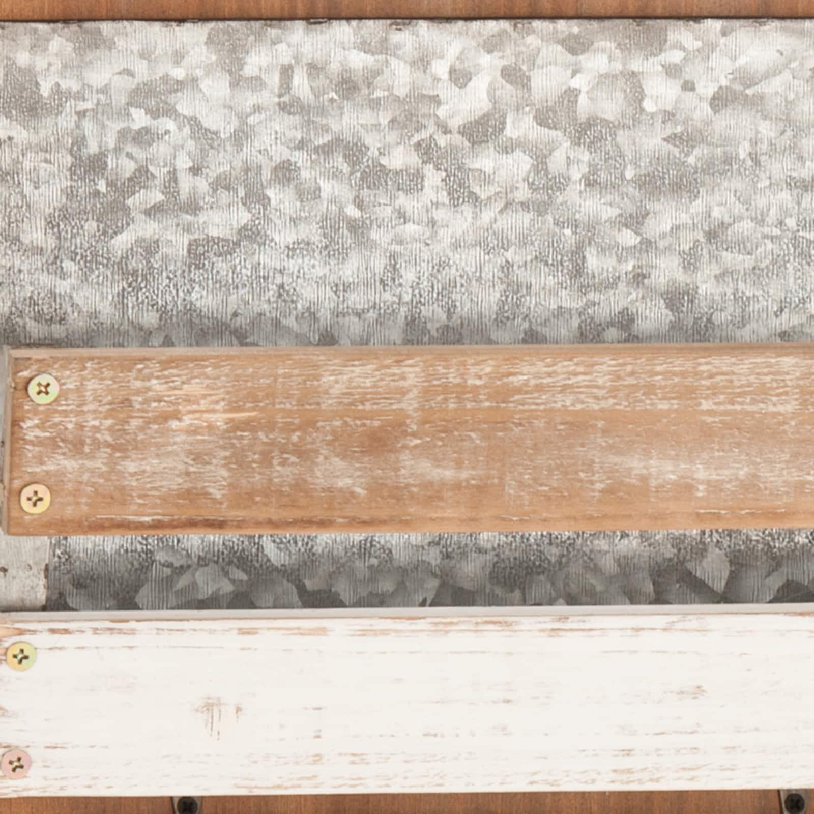 28" Brown Wood Farmhouse Magazine Rack Holder