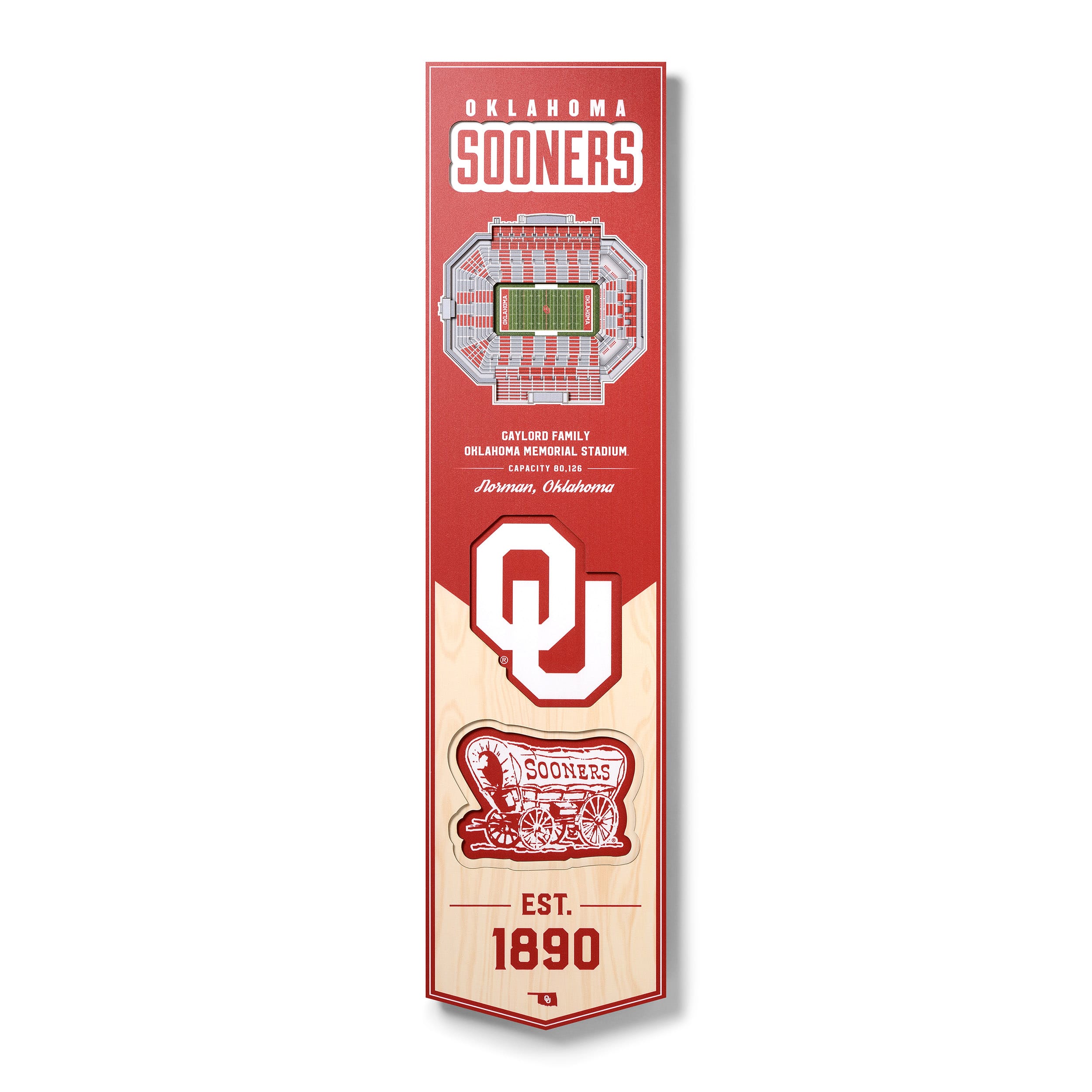 College 3D StadiumView Banner By Youthefan in Oklahoma Sooners | 6" x 19" | Michaels®