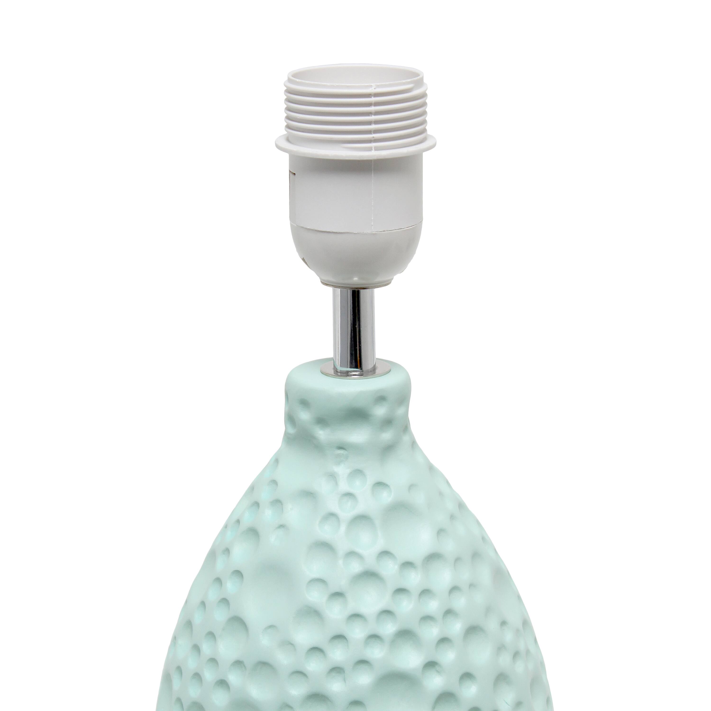 Simple Designs Textured Stucco Ceramic Oval Table Lamp