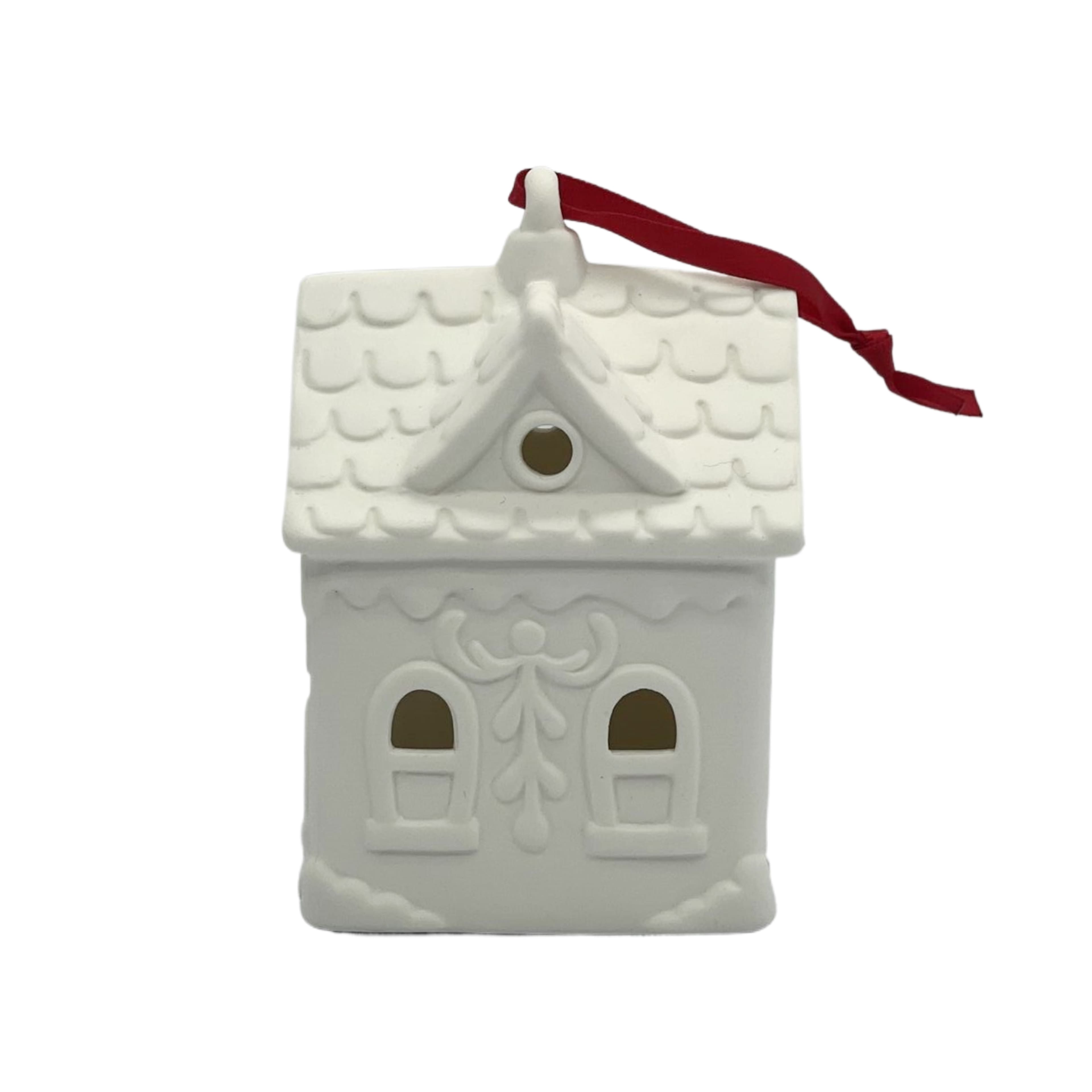 4&#x22; DIY LED Ceramic Gingerbread House Ornament by Make Market&#xAE;