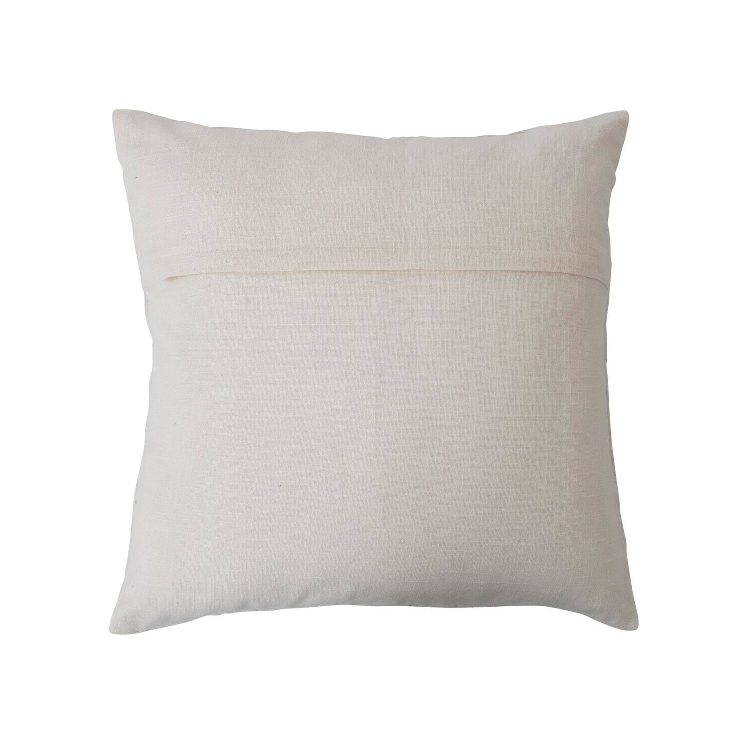 Hello Honey&#xAE; Multicolor Cotton Patchwork Pillow with Kantha Stitch