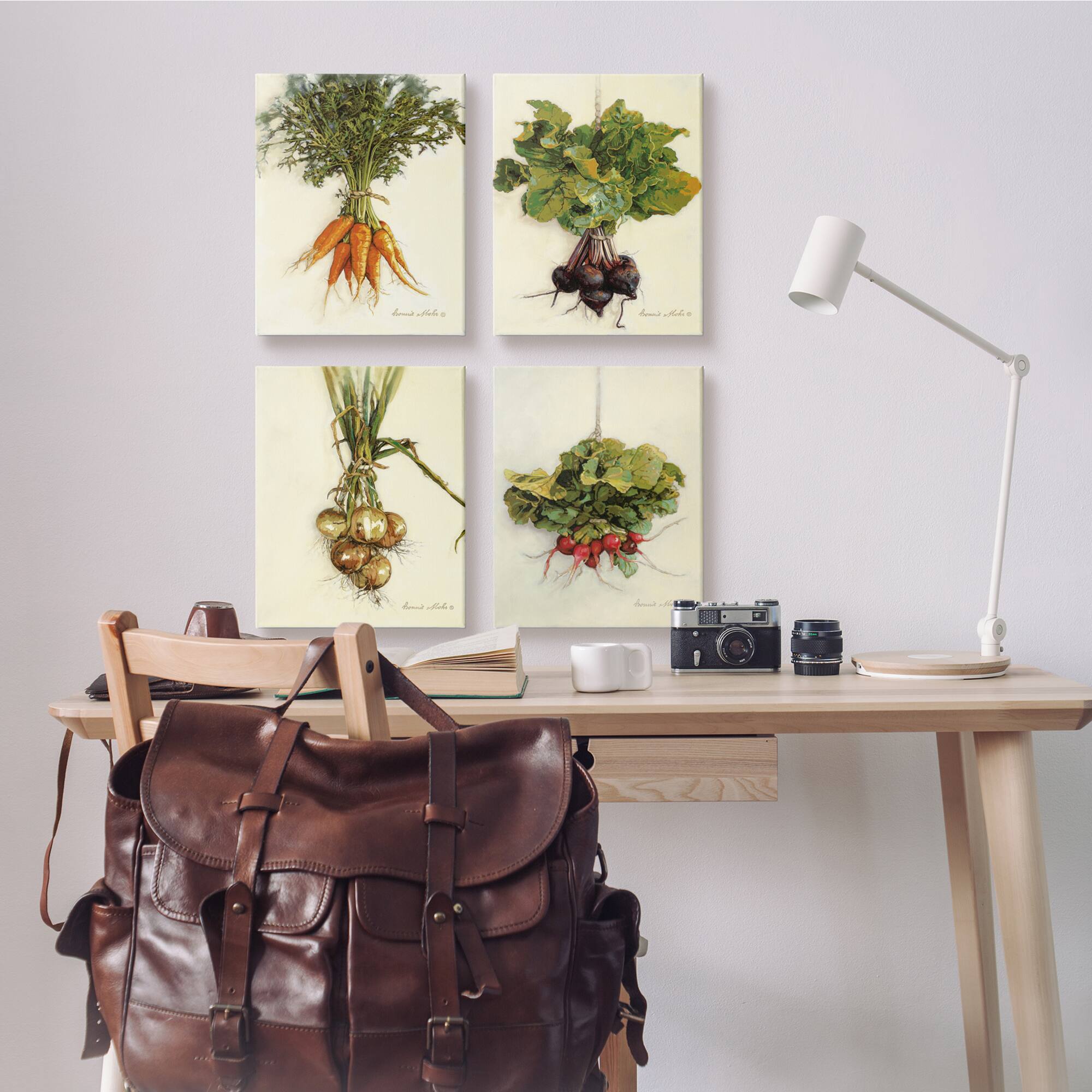 Stupell Industries Kitchen Vegetable Bunches Farm Radish Beets Carrots Onions Canvas Wall Art, 16" x 20"