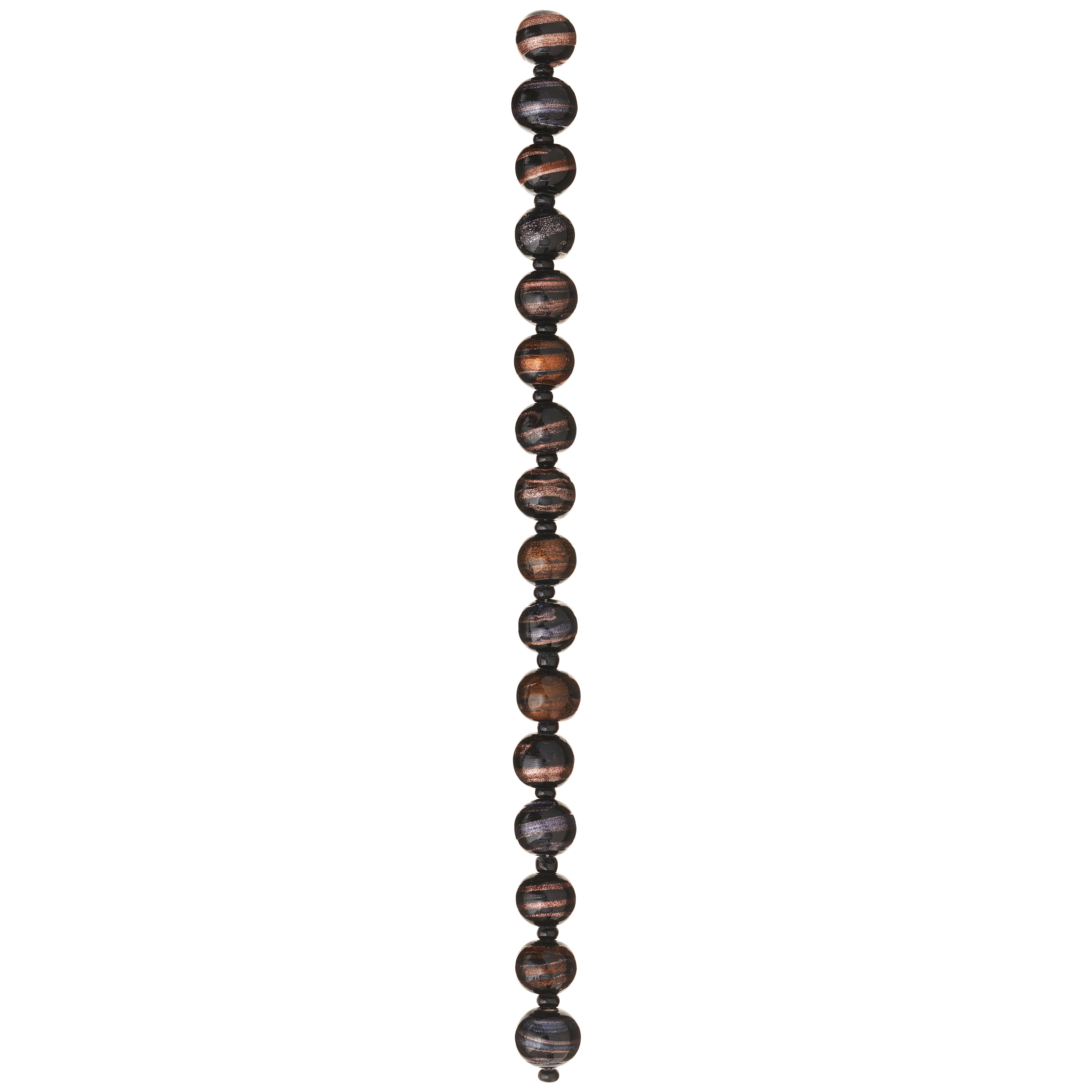 Black &#x26; Amber Lampwork Glass Beads, 10mm by Bead Landing&#x2122;