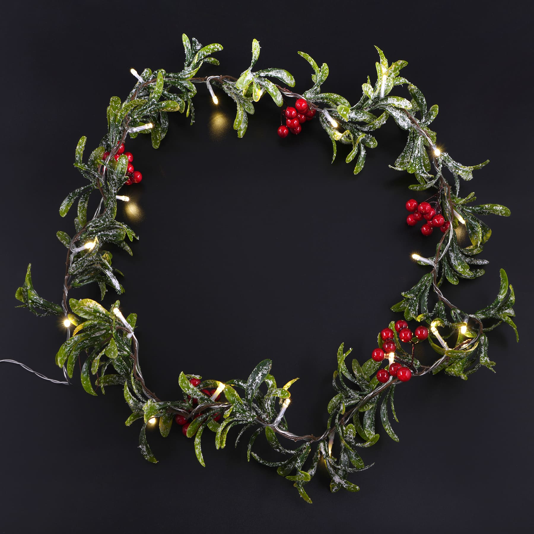 4.5ft. Red Mistletoe LED Garland String Lights by Ashland&#xAE;