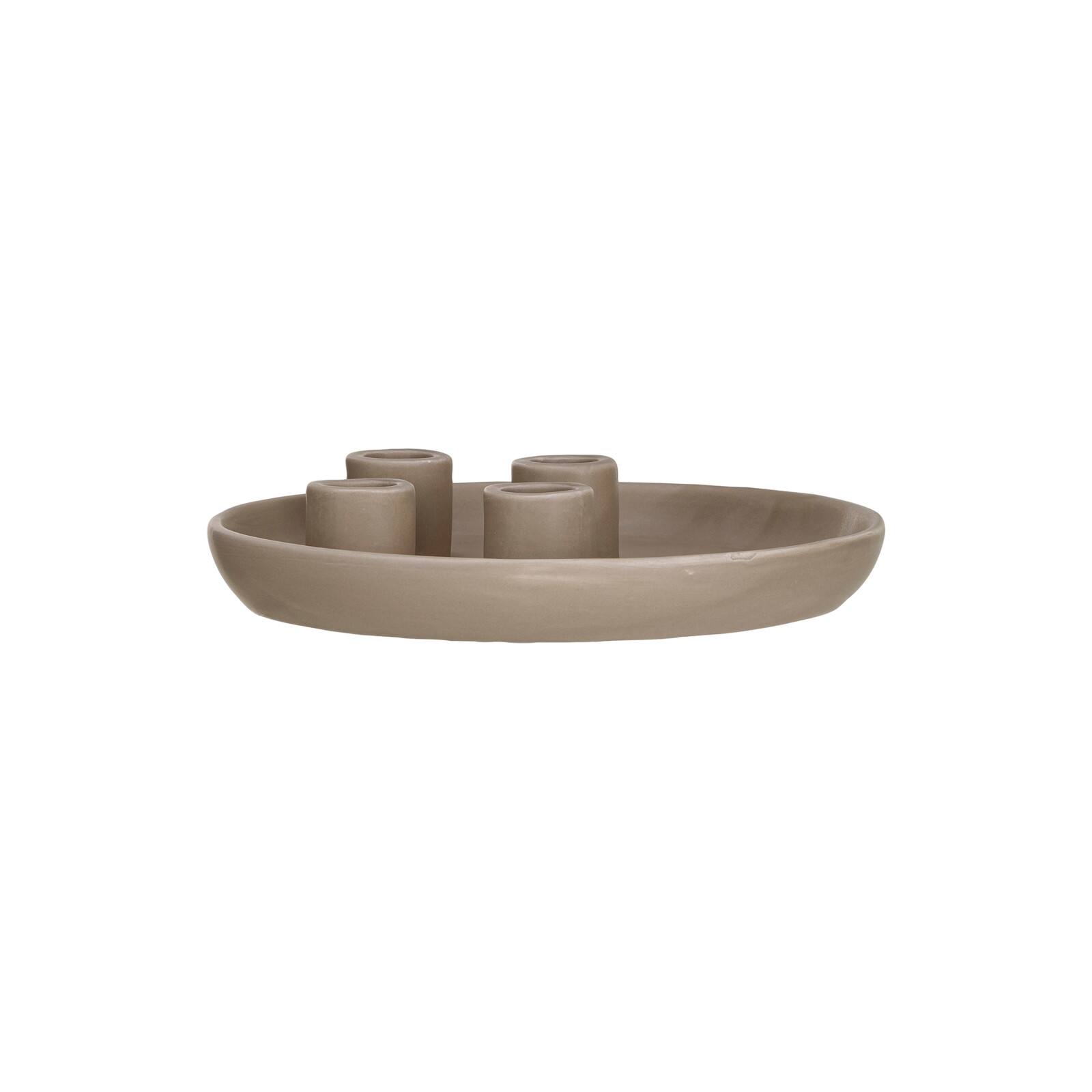 Hello Honey&#xAE; 8&#x22; Matte Tan Color Stoneware Advent Taper Candleholder