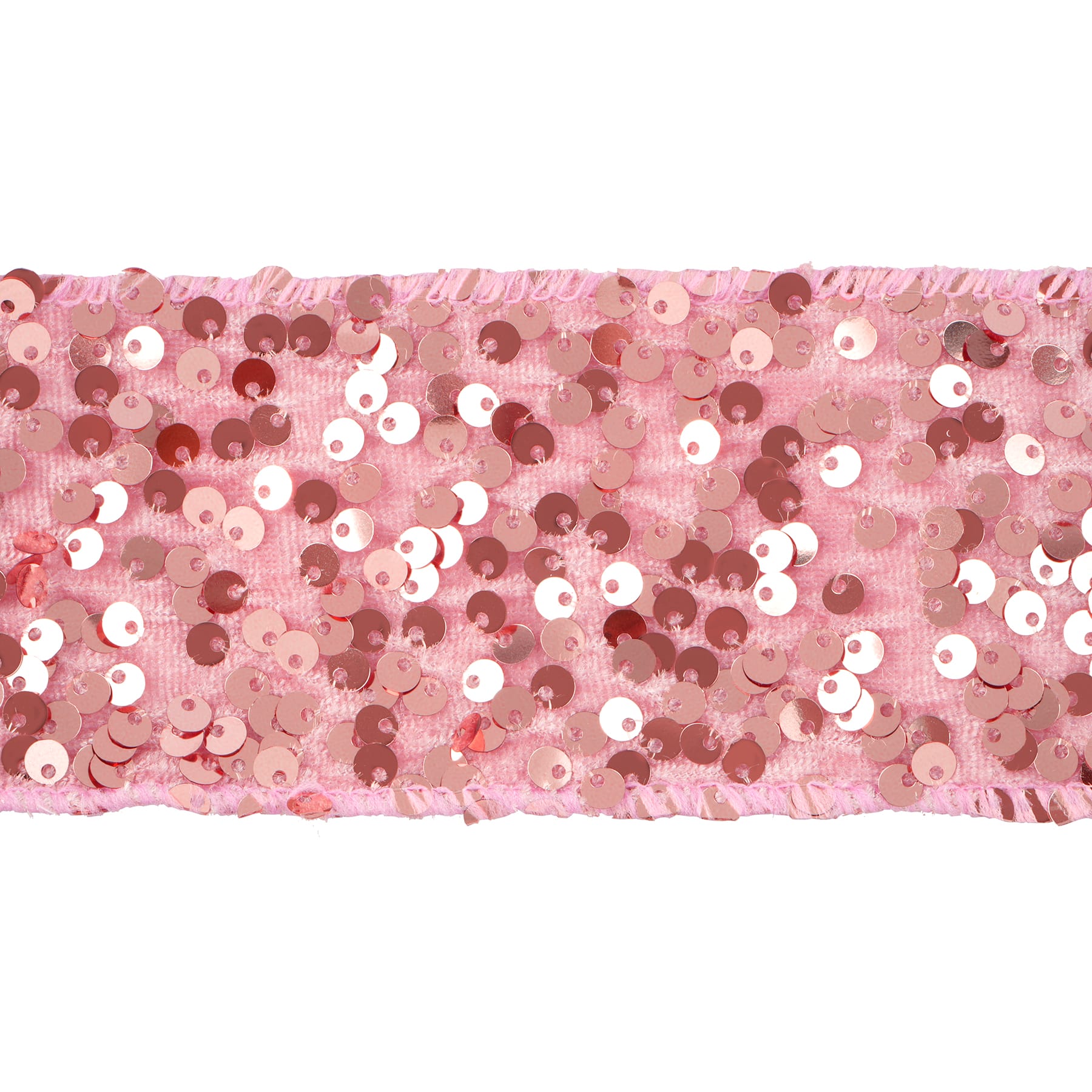 2.5" x 15ft. Blush Sequins Wired Ribbon by Celebrate It®