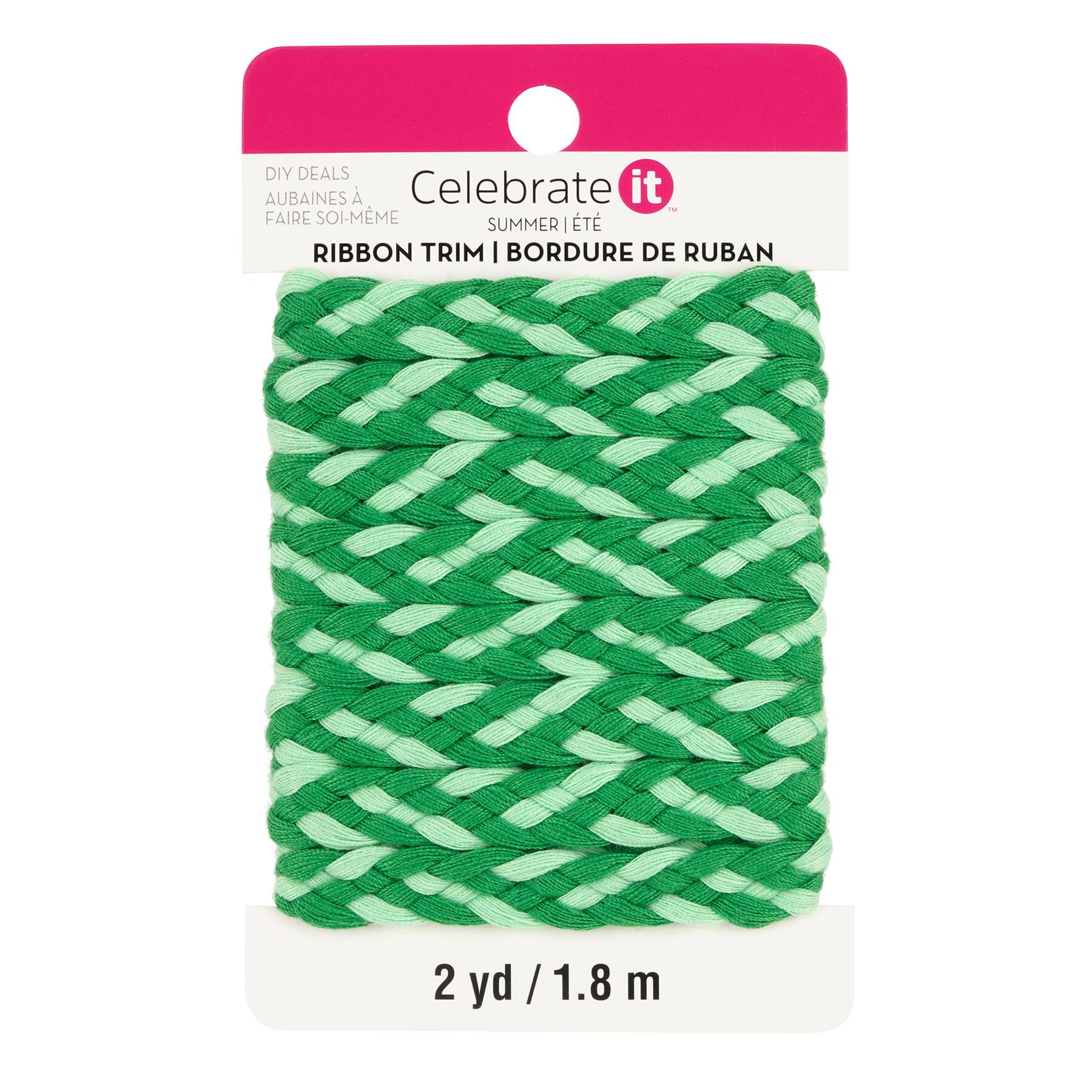 12mm x 2yd. Green Braided Ribbon Trim by Celebrate It™ Michaels