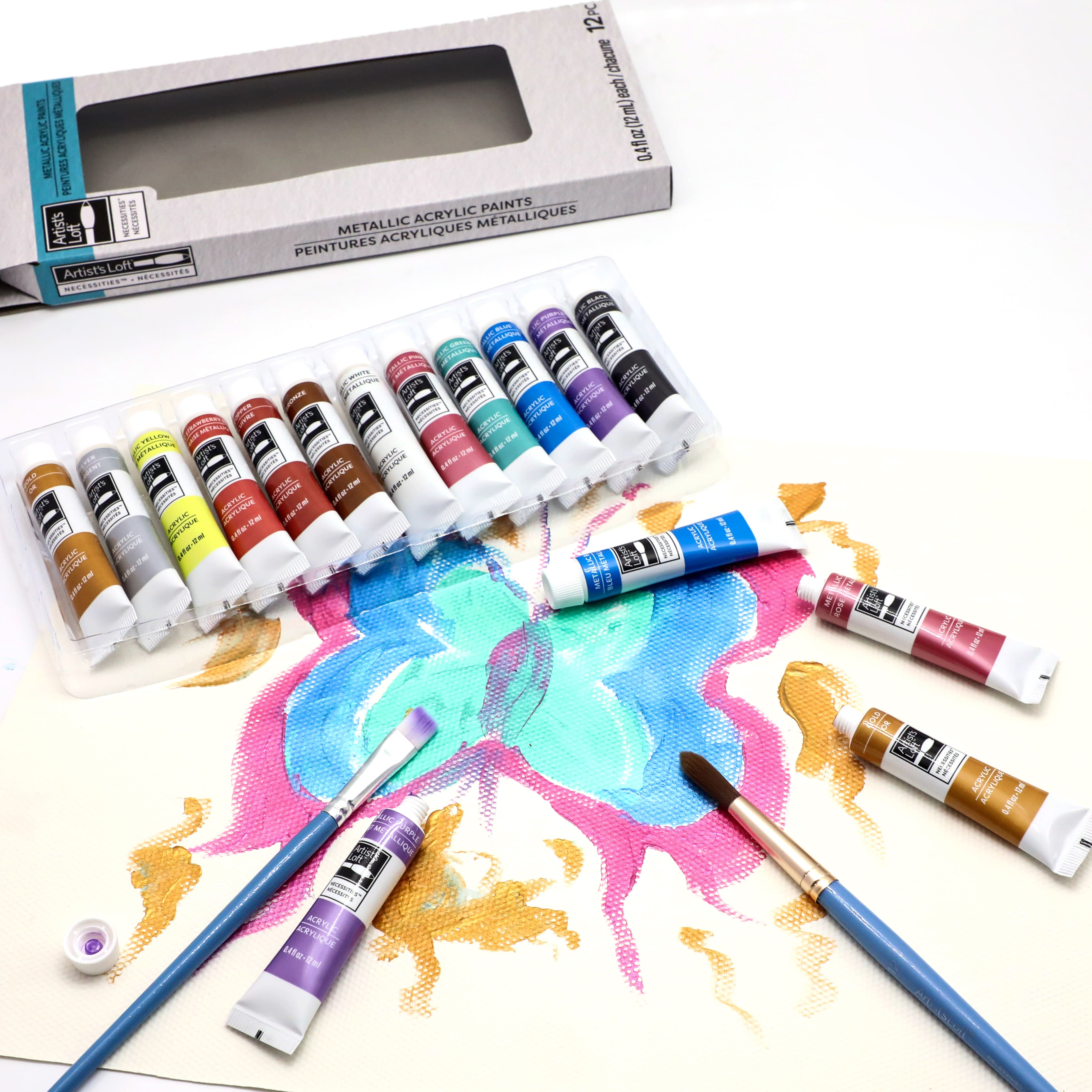 12 Color Metallic Acrylic Paint Set by Artist's Loft™ Necessities™