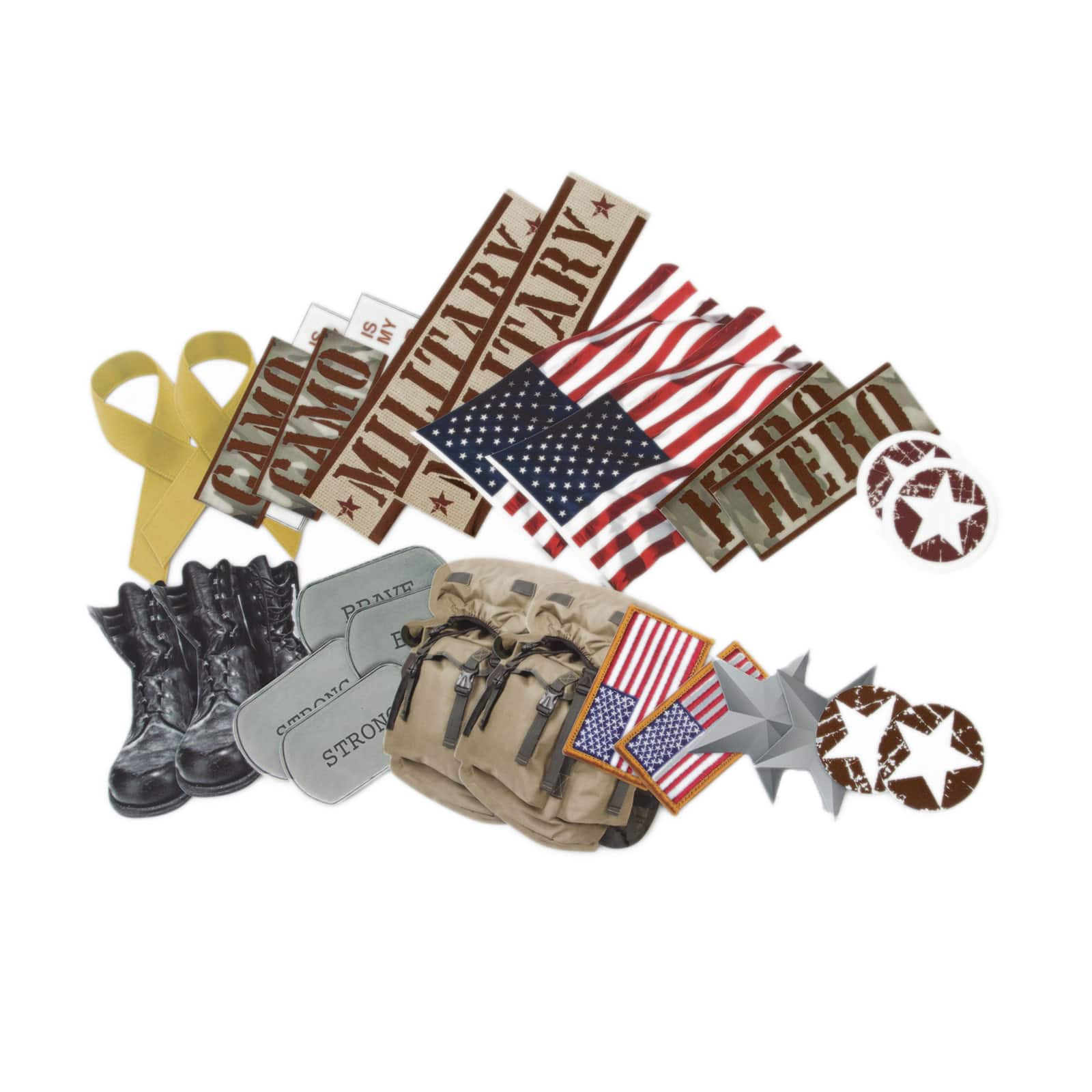 12 Pack: Military Die Cut Stickers by Recollections™