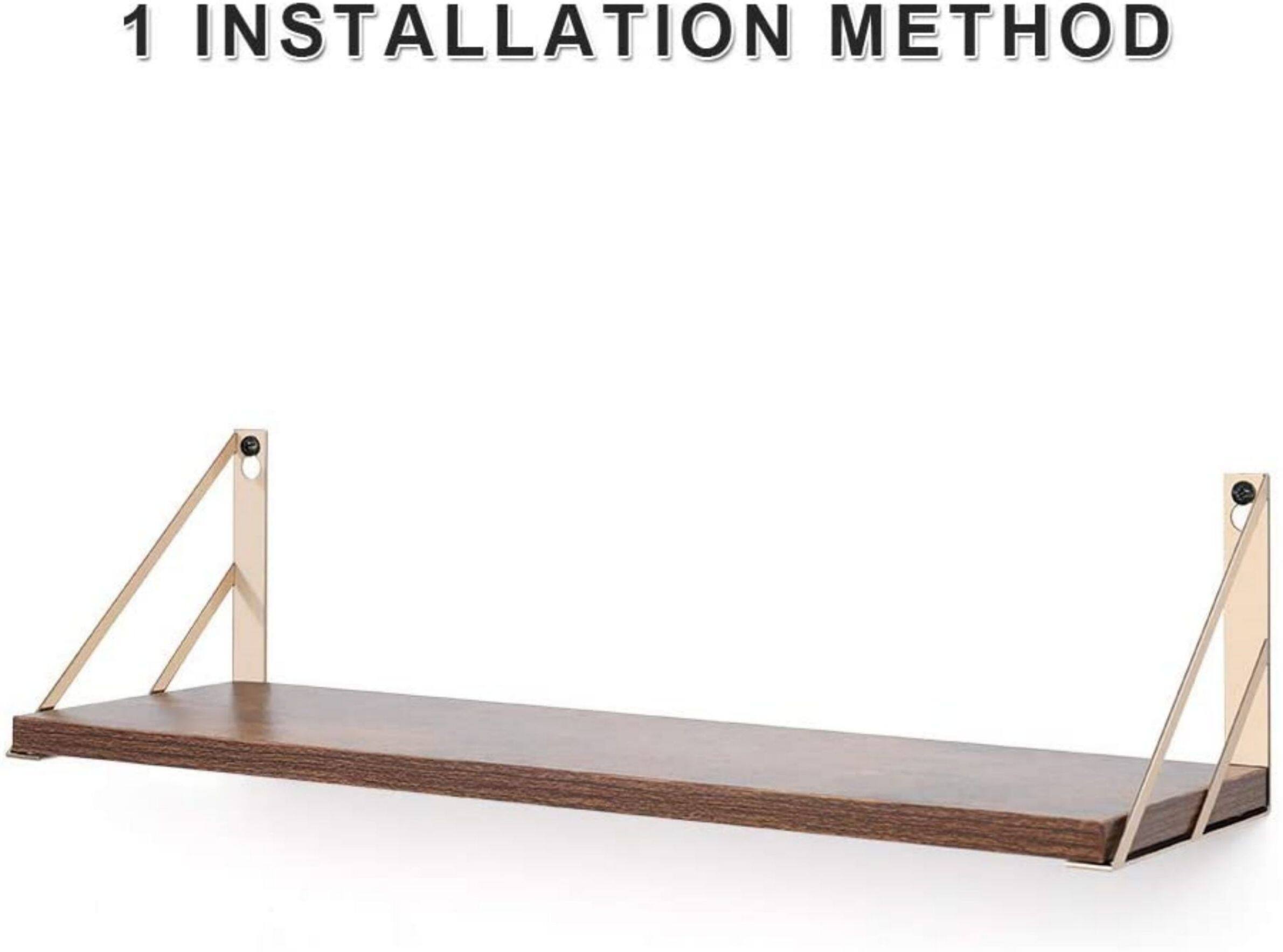 Rustic Wood Wall Shelves Set