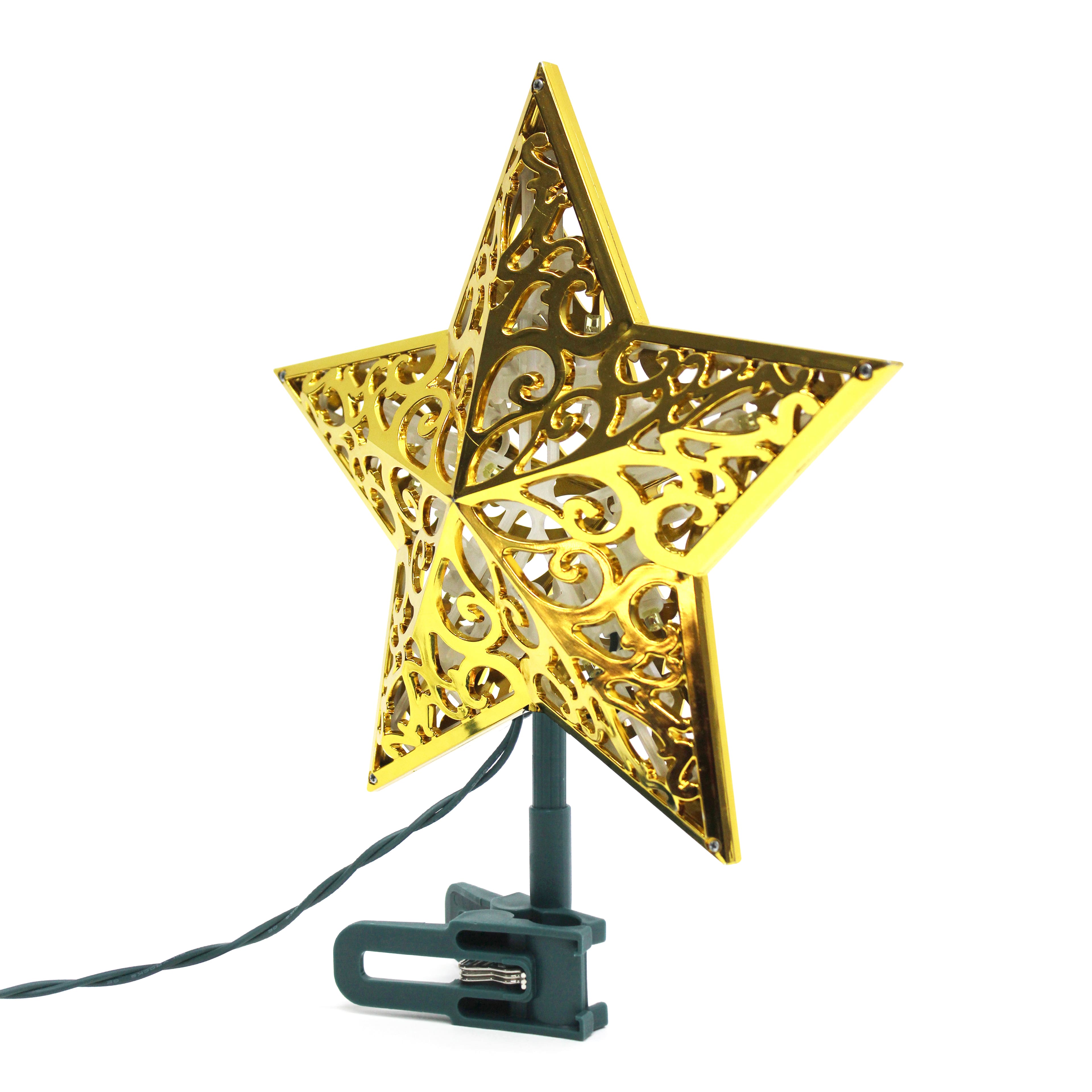 GE StayBright&#xAE; 20ct. Amber LED Gold Star Tree Top