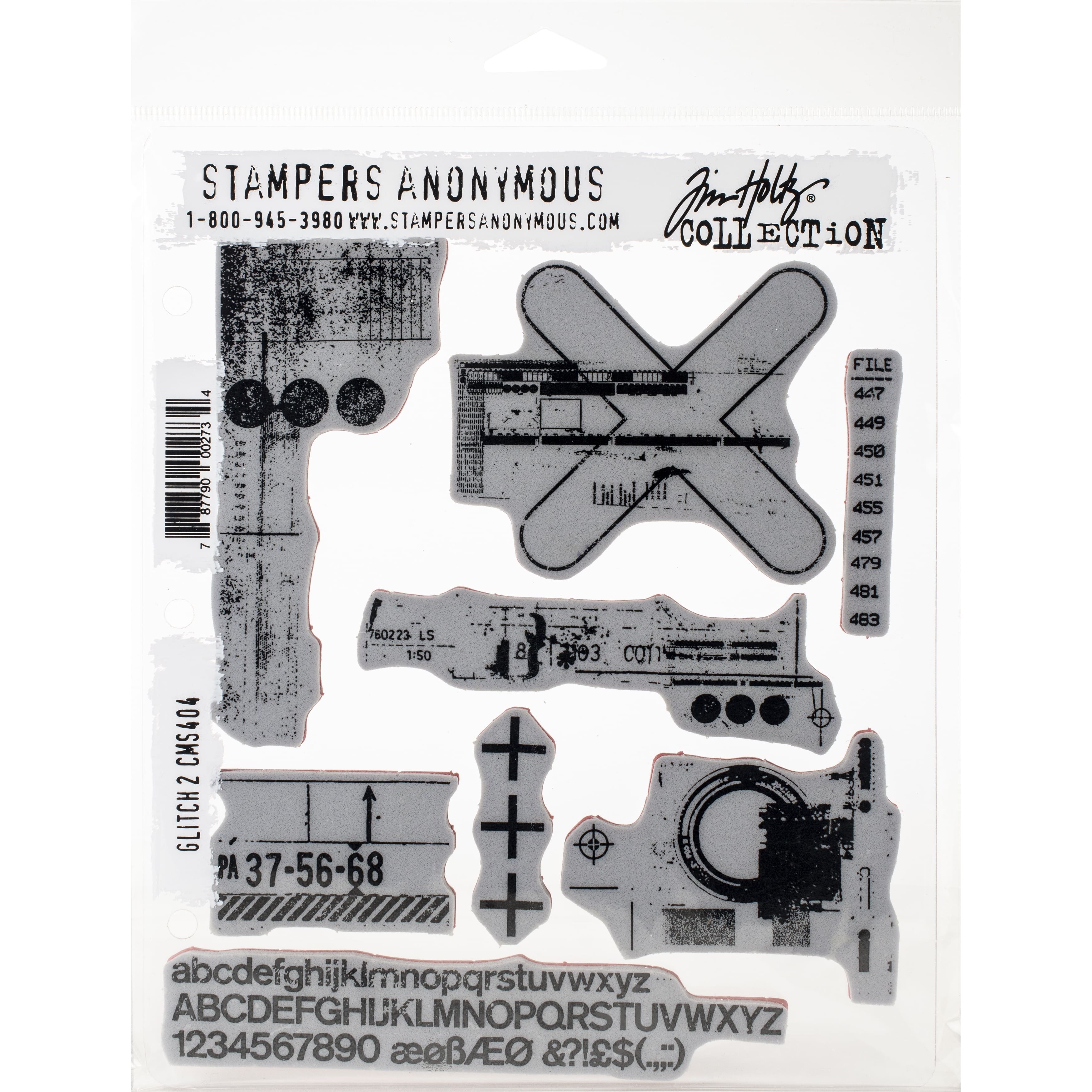 Stampers Anonymous Tim Holtz&#xAE; Glitch No.2 Cling Stamps