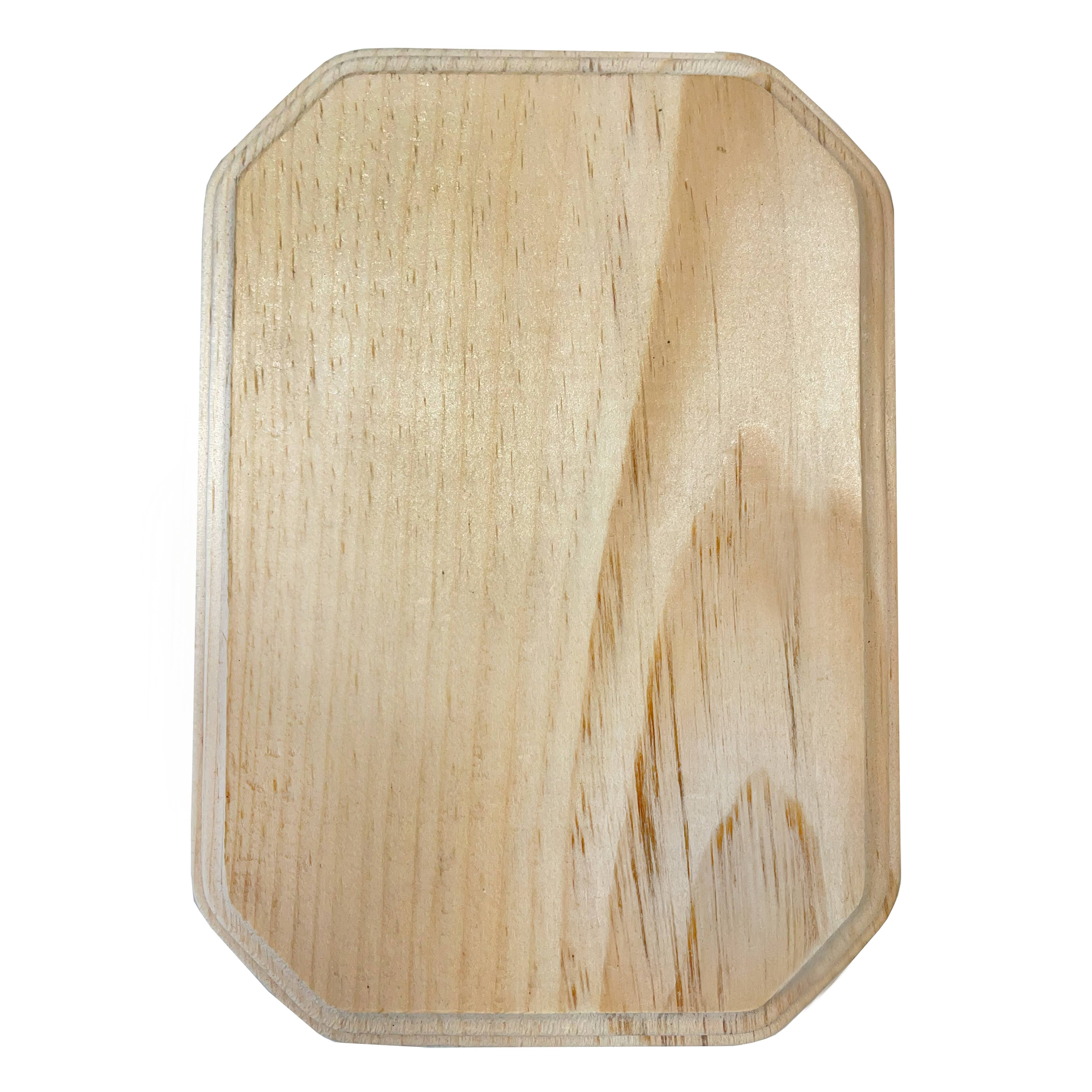 9&#x22; Unfinished Pinewood Rectangle Plaque with Clipped Corners by Make Market&#xAE;