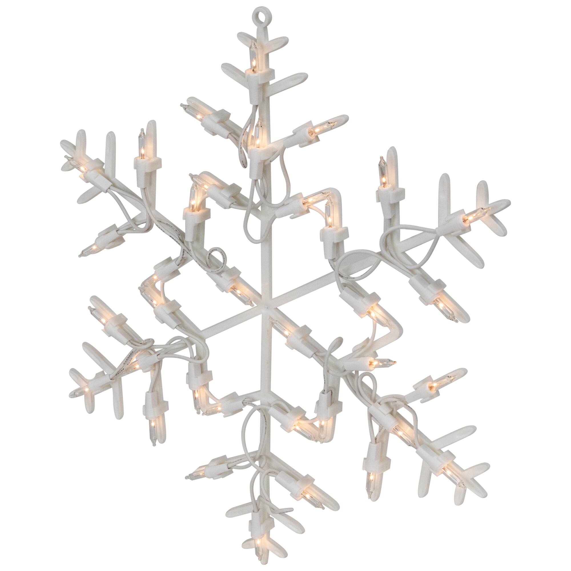 13.5" Lighted Snowflake Christmas Window Silhouette Decoration