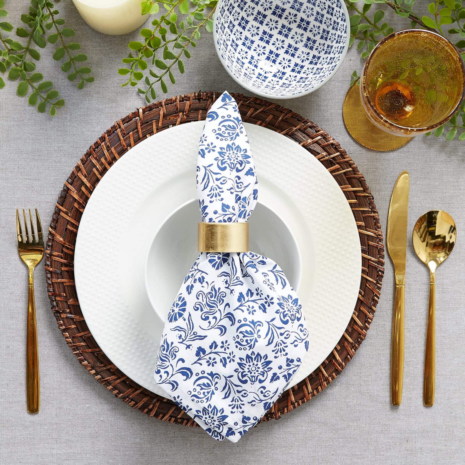 DII&#xAE; Assorted Indigo Prints Napkin, 4ct.