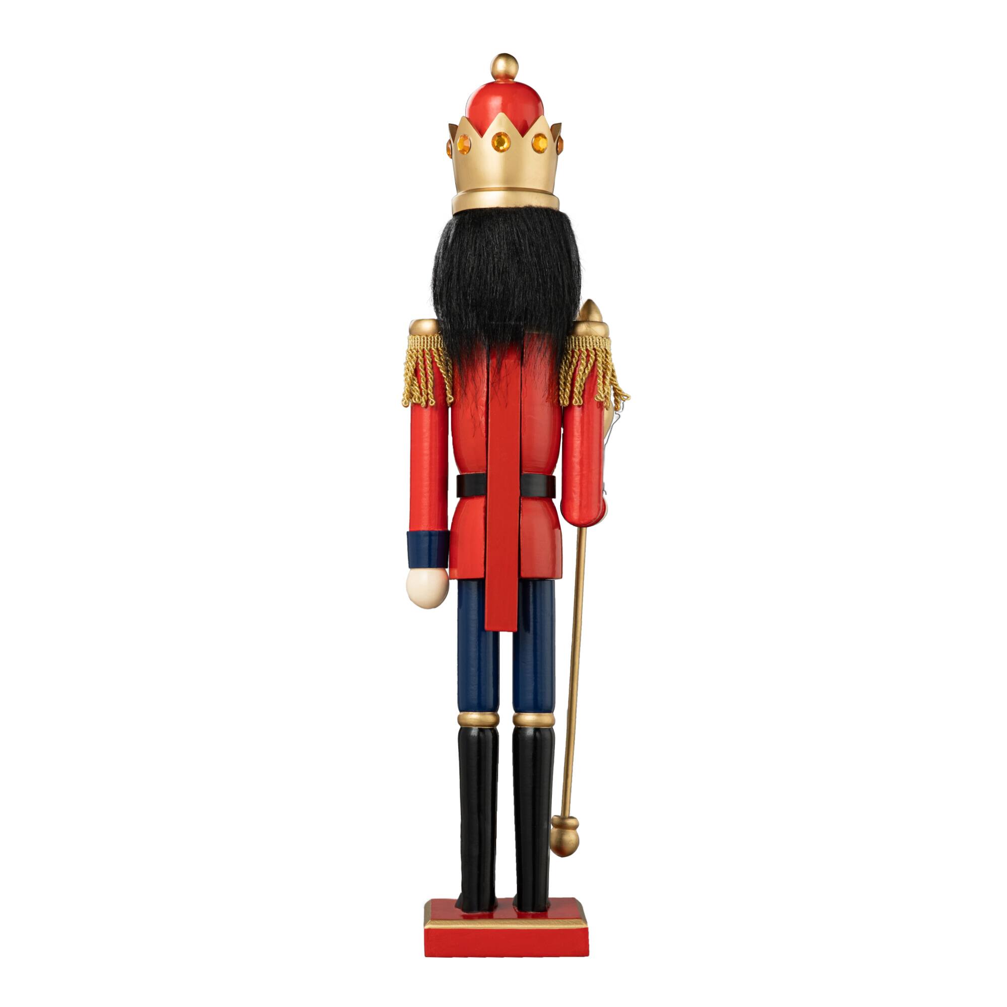 Glitzhome&#xAE; 24&#x22; Wooden Christmas King Nutcracker