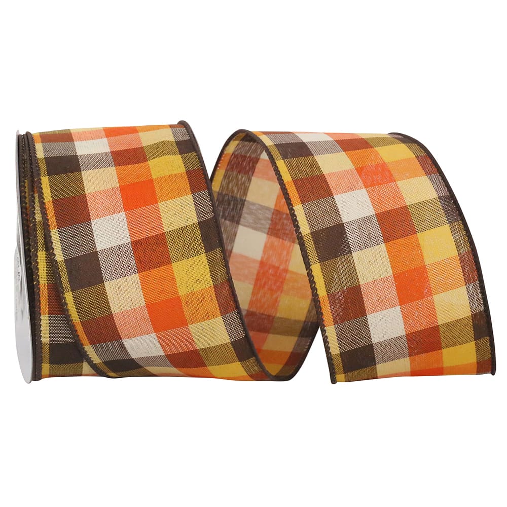The Ribbon Roll 2.5&#x22; x 10yd. Wired Country Field Tonal Plaid Ribbon