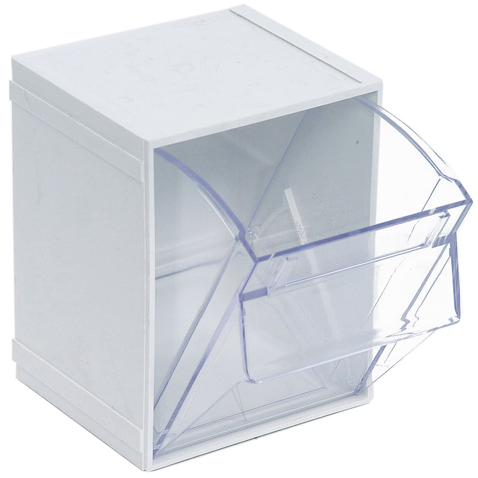 Quantum Storage Systems® 5.25" x 6.25" White & Clear Individual Tip Out Bin