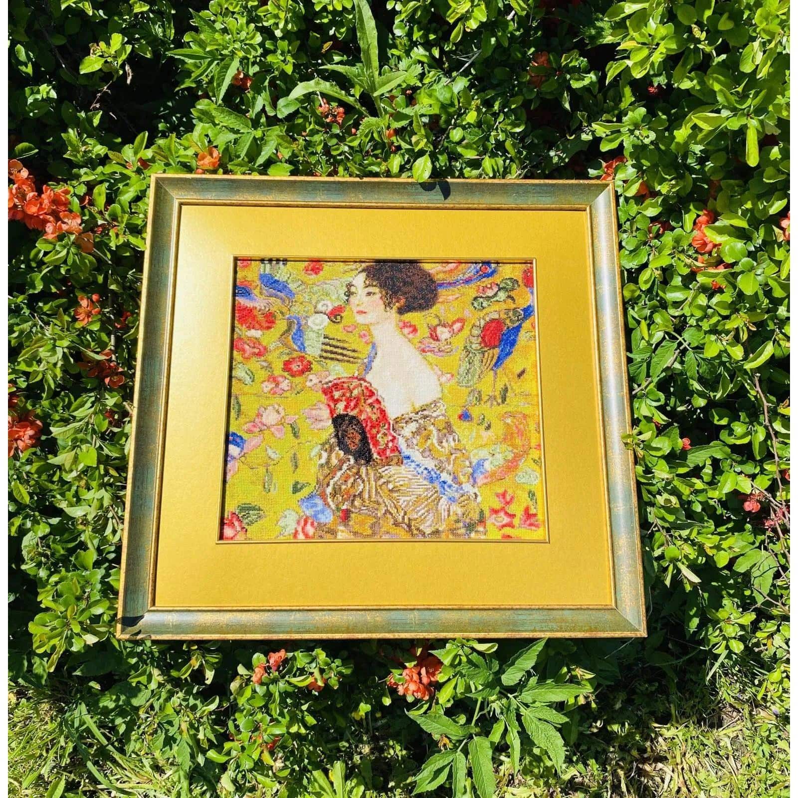 RIOLIS Lady with a Fan After Gustav Klimt Counted Cross Stitch Kit