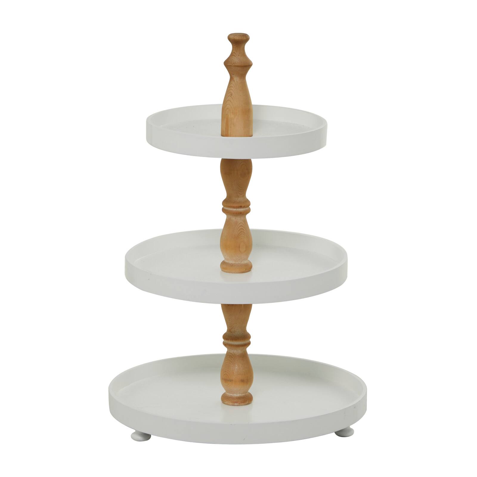White Farmhouse Tiered Server, 16&#x22; x 16&#x22; x 24&#x22;