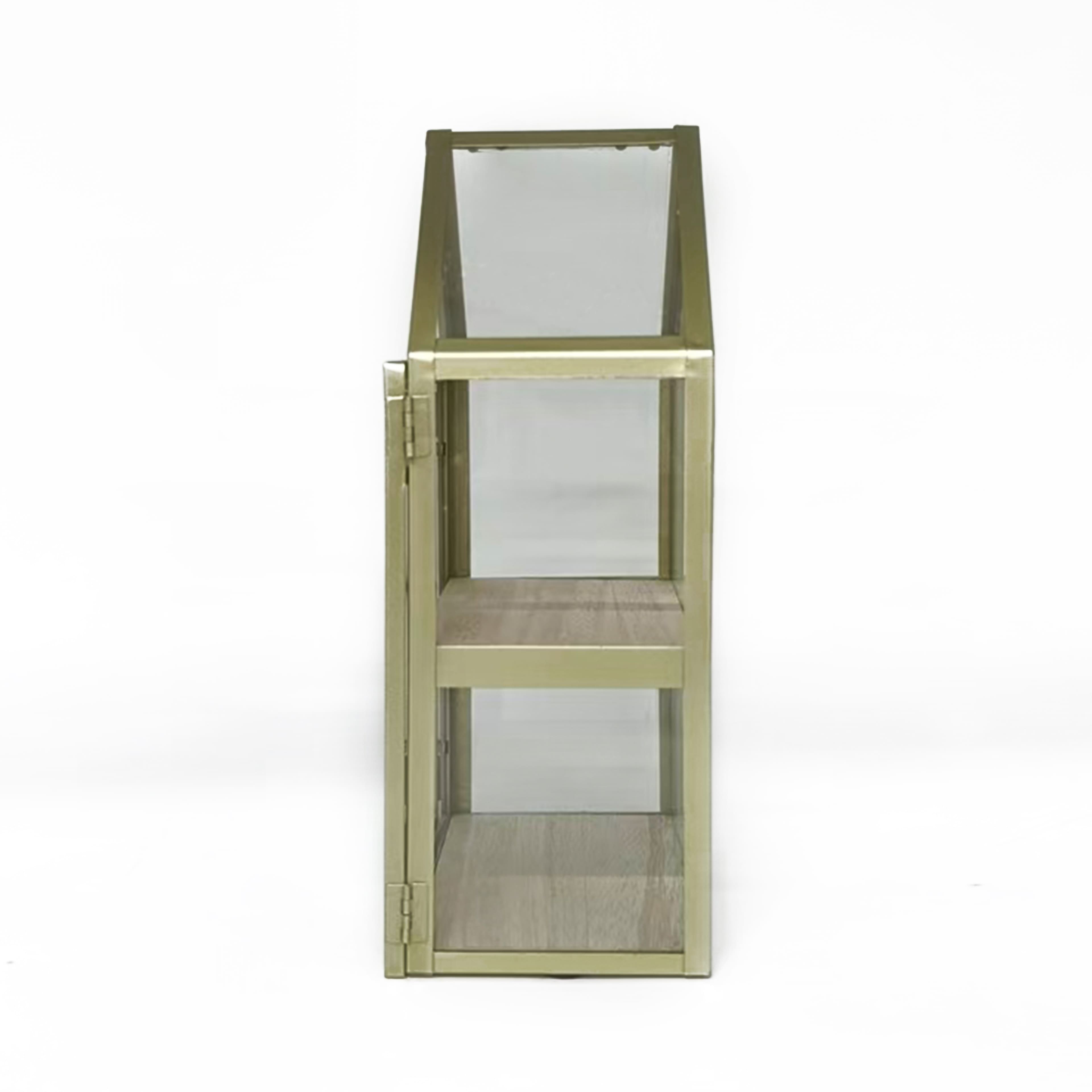 10&#x22; Gold Metal &#x26; Glass Terrarium House by Ashland&#xAE;
