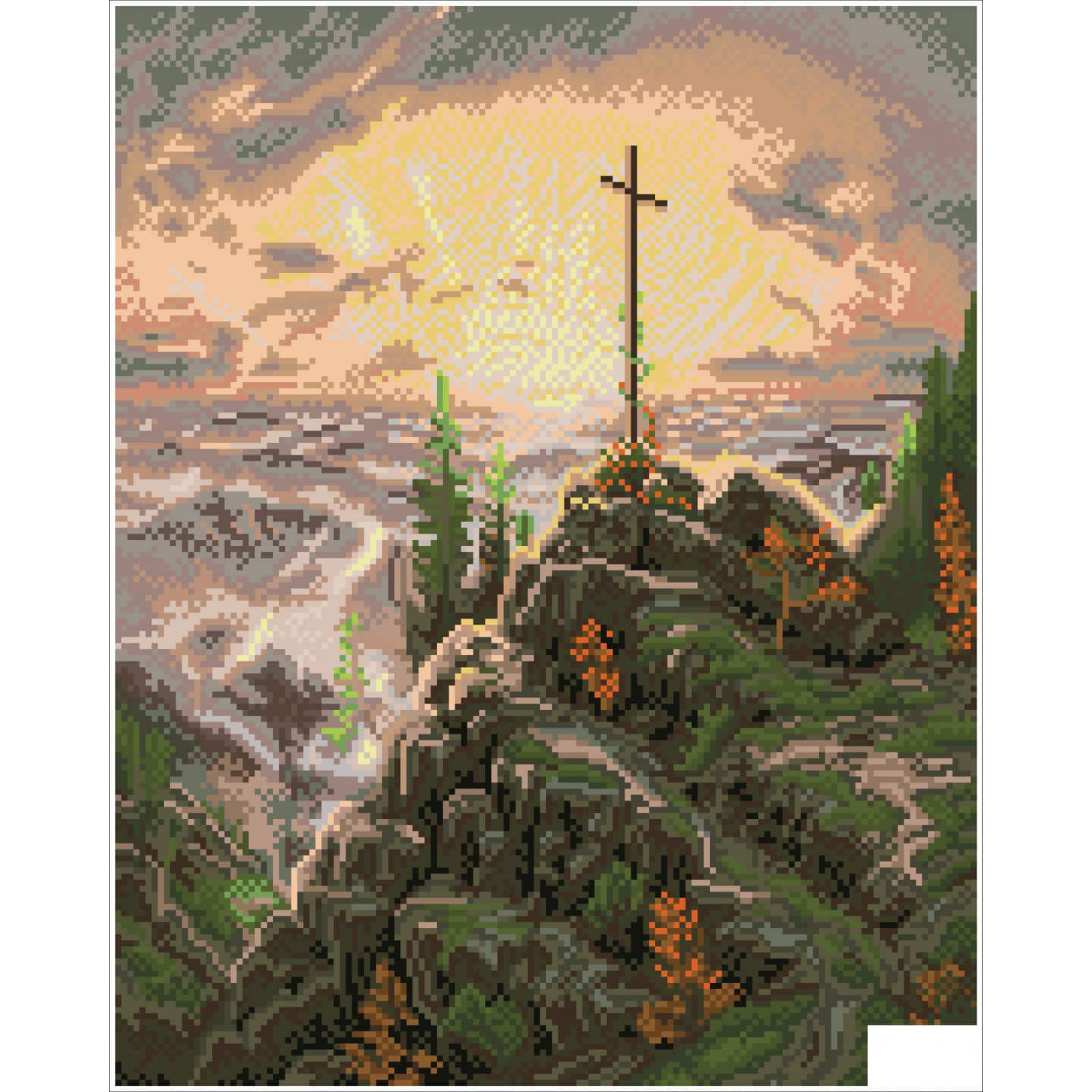 Diamond Dotz® Intermediate Level Thomas Kinkade Sunrise Diamond Painting Kit