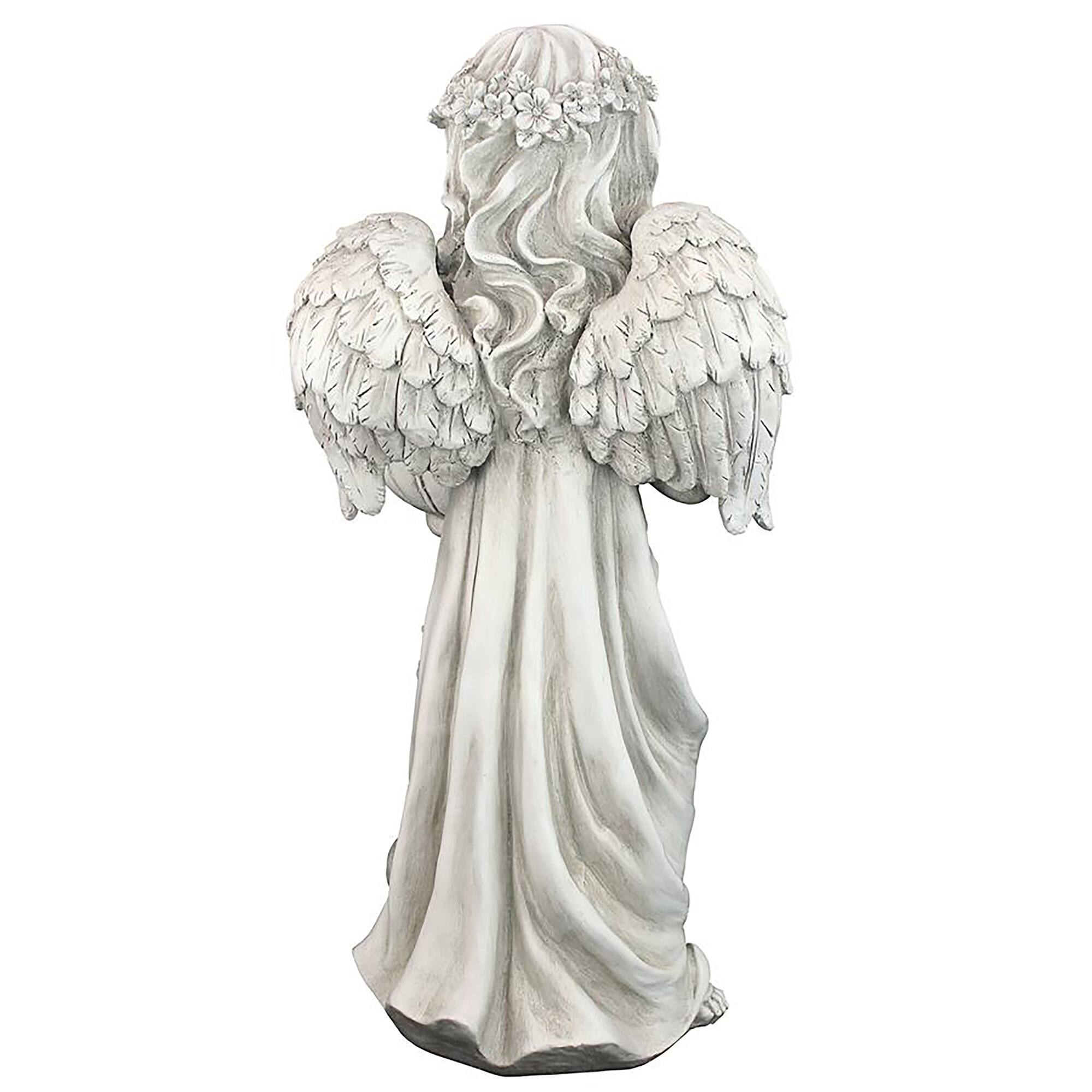 Design Toscano 20&#x22; Angelique&#x27;s Garden Splash Angel at Birdbath Statue