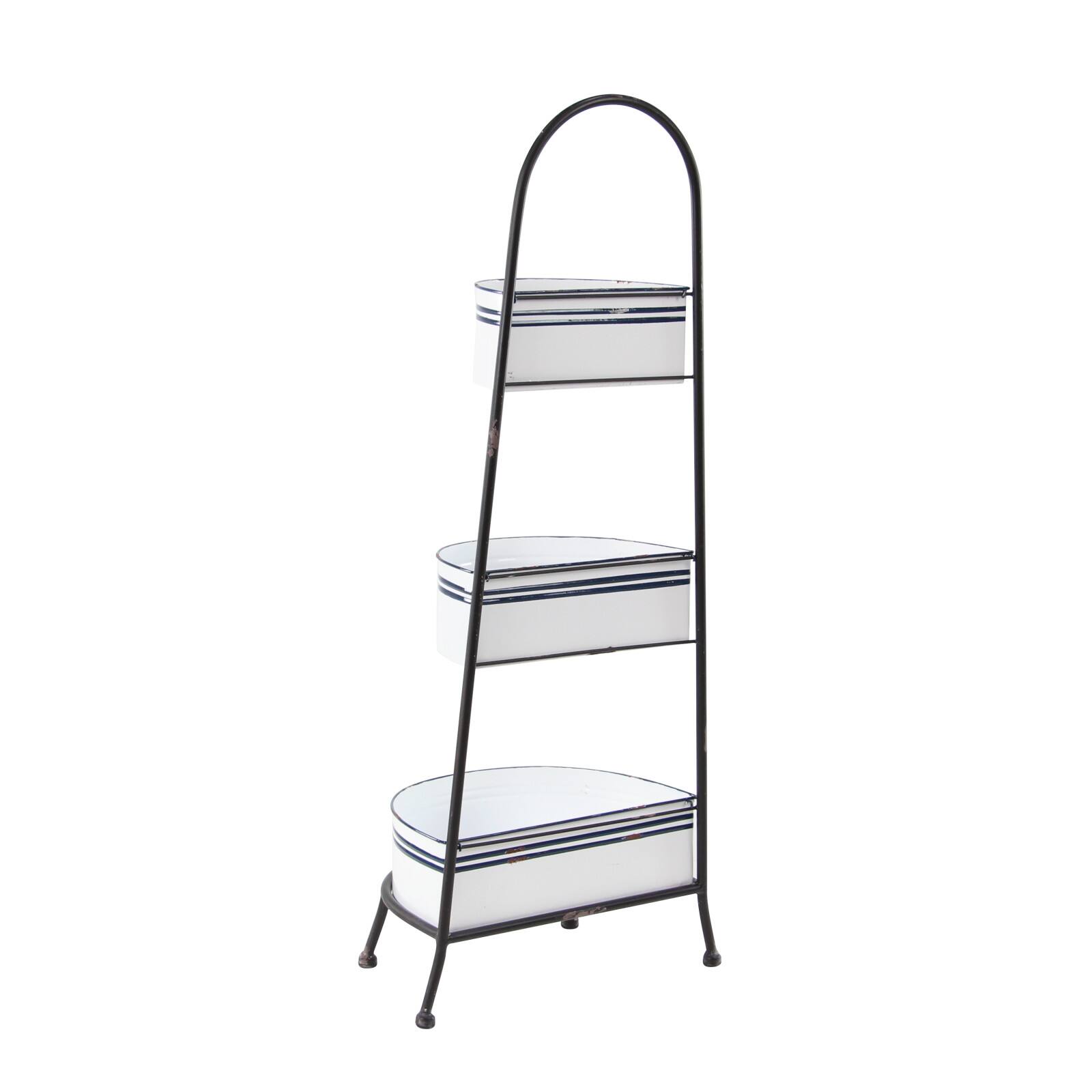 White Iron Farmhouse Display Shelving Unit