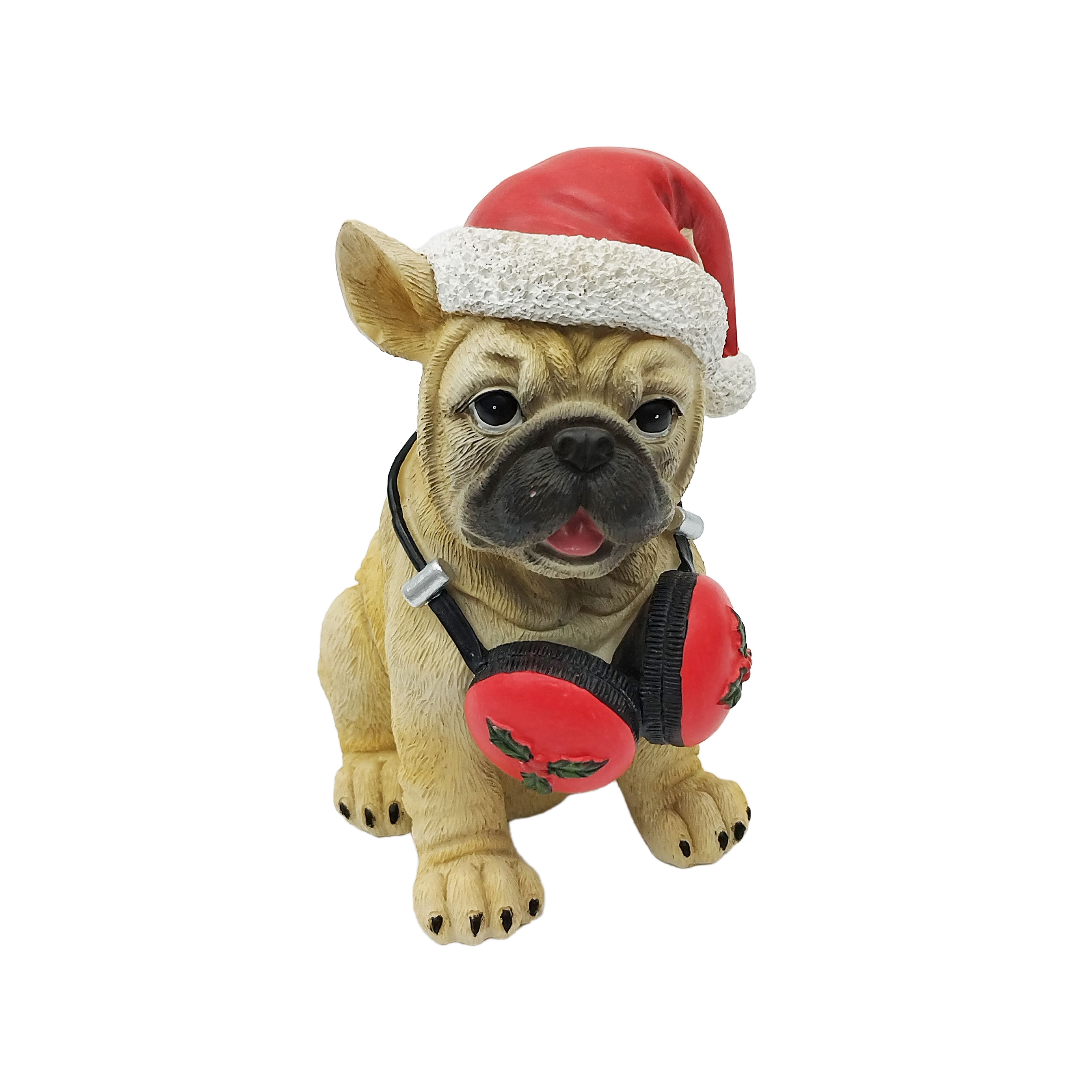 5.5&#x22; Bulldog in Santa Hat Tabletop D&#xE9;cor by Ashland&#xAE;