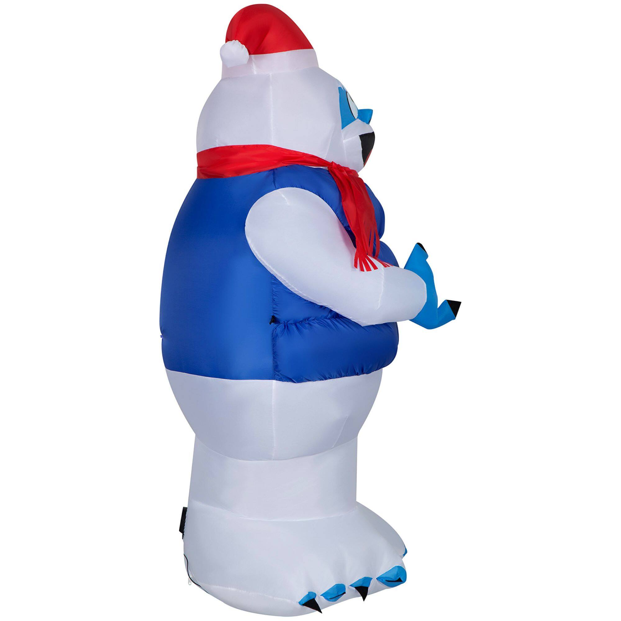 6.5ft. Airblown&#xAE; Inflatable Christmas Bumble in Blue Puffer Vest