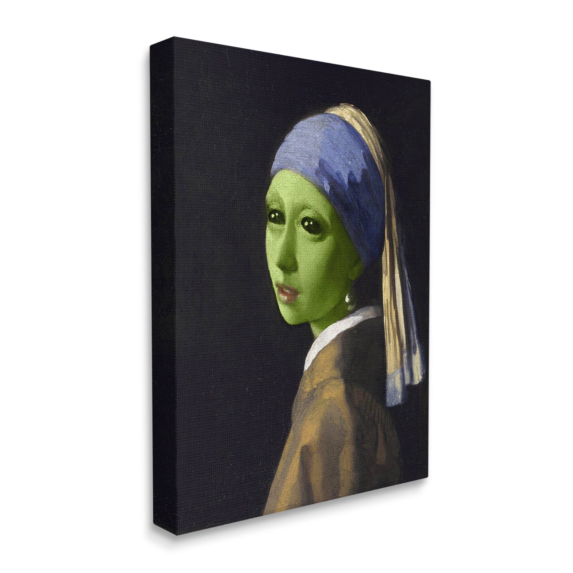 Stupell Industries Girl With Pearl Earring Alien Canvas Wall Art