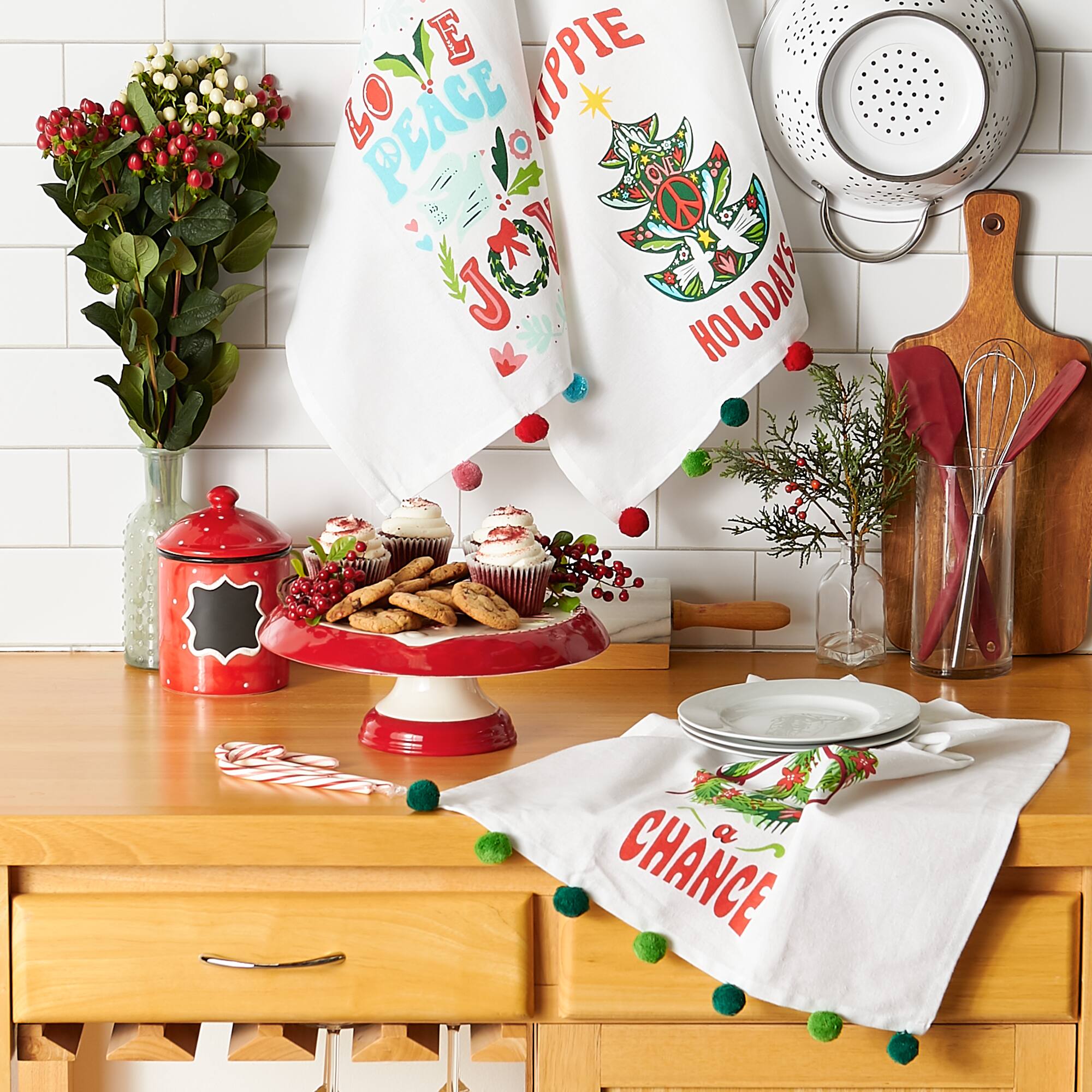 DII® Hippie Holidays Printed Dishtowel Set