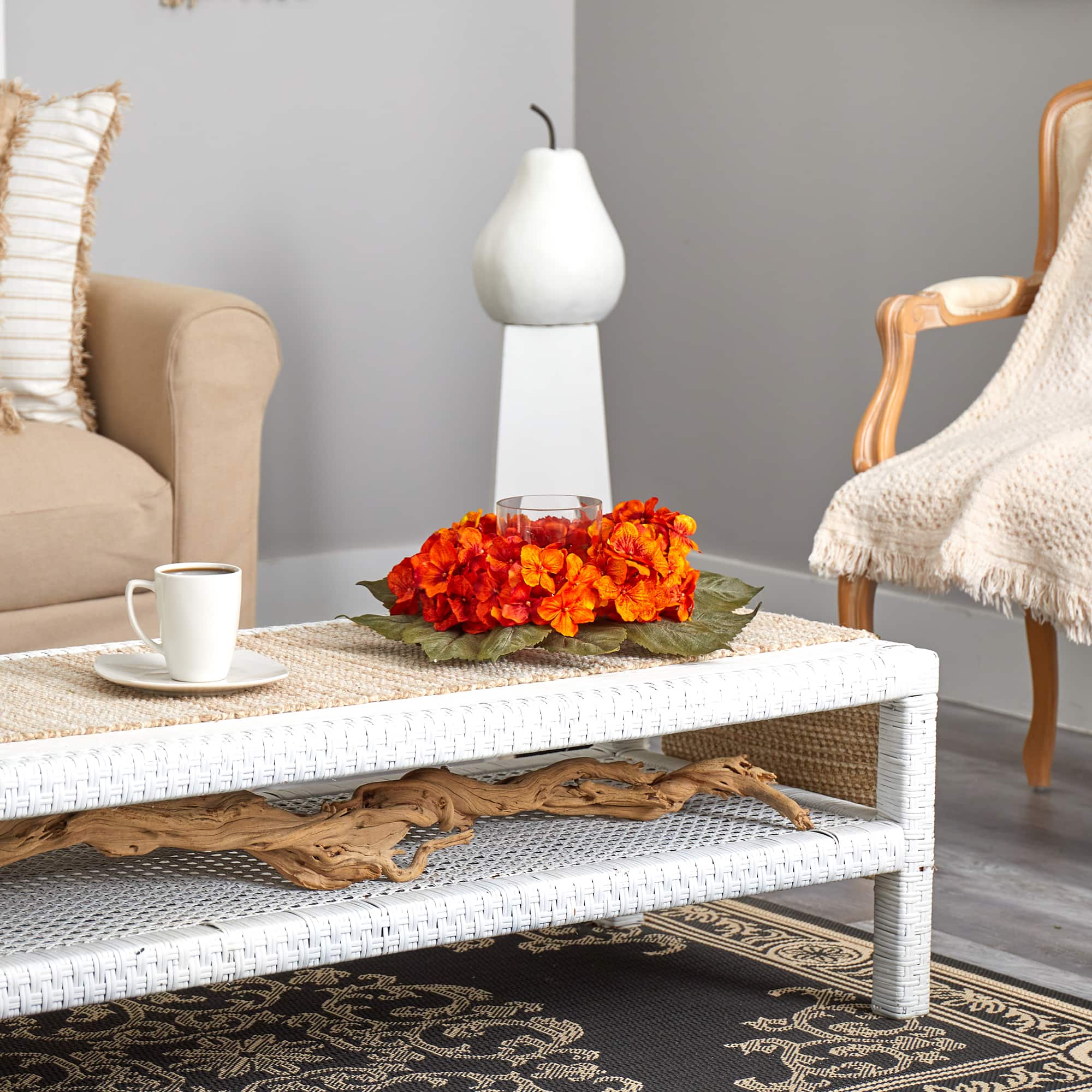 14" Autumn Hydrangea Candelabrum