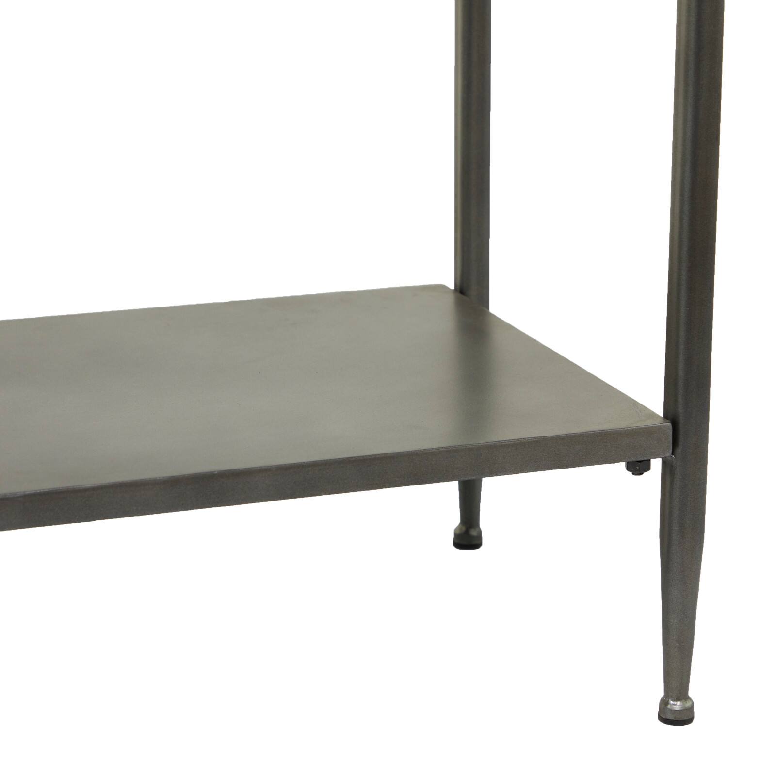 49" Brown Metal Industrial Console Table