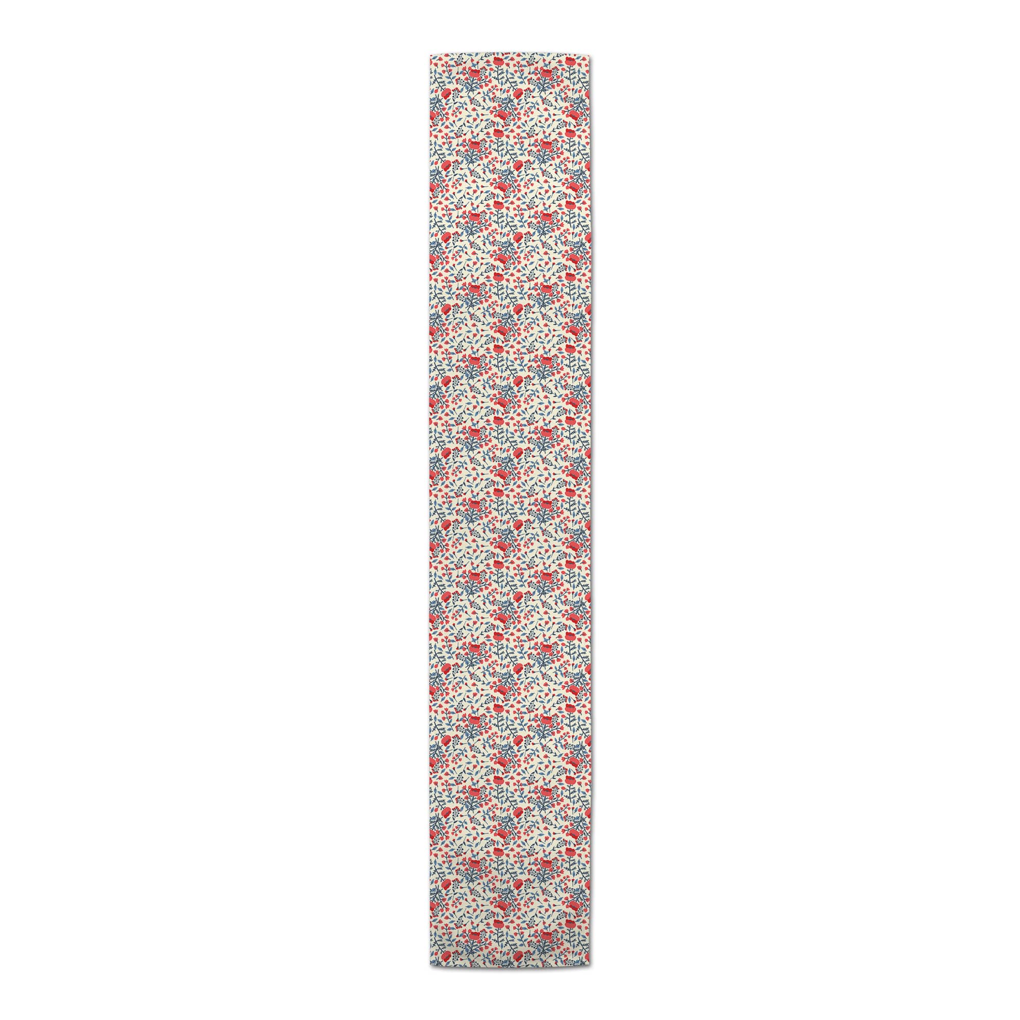 Patriotic Florals Poly Twill Table Runner