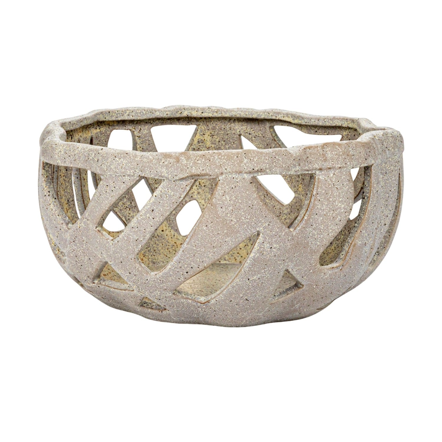 Hello Honey® 9.5" Cream Speckled Reactive Glaze Stoneware Bread Basket